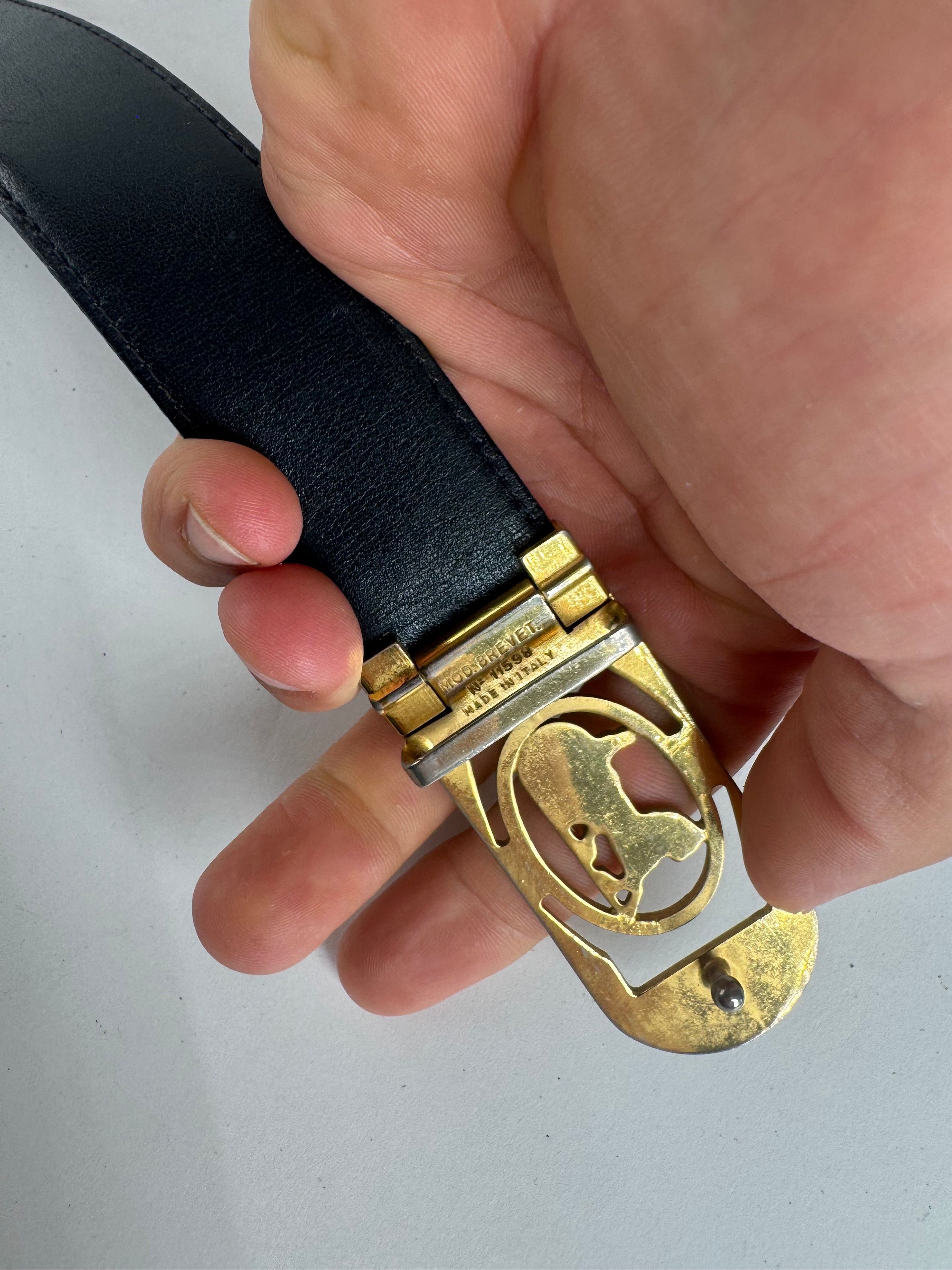 Celine Vintage Paris leather belt black Size ONE SIZE - 3 Thumbnail