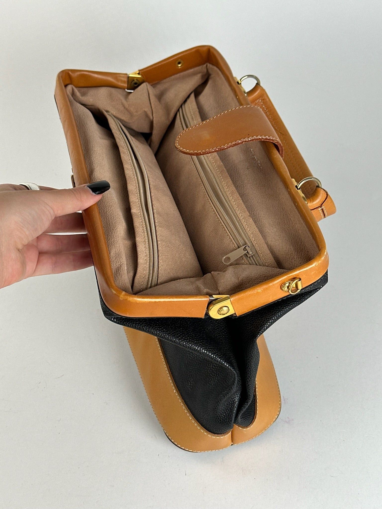 Courreges Vintage leather bag brown black Size ONE SIZE - 13 Thumbnail