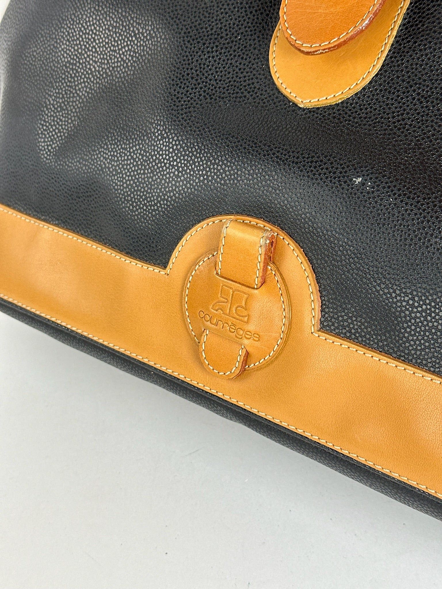 Courreges Vintage leather bag brown black Size ONE SIZE - 4 Thumbnail