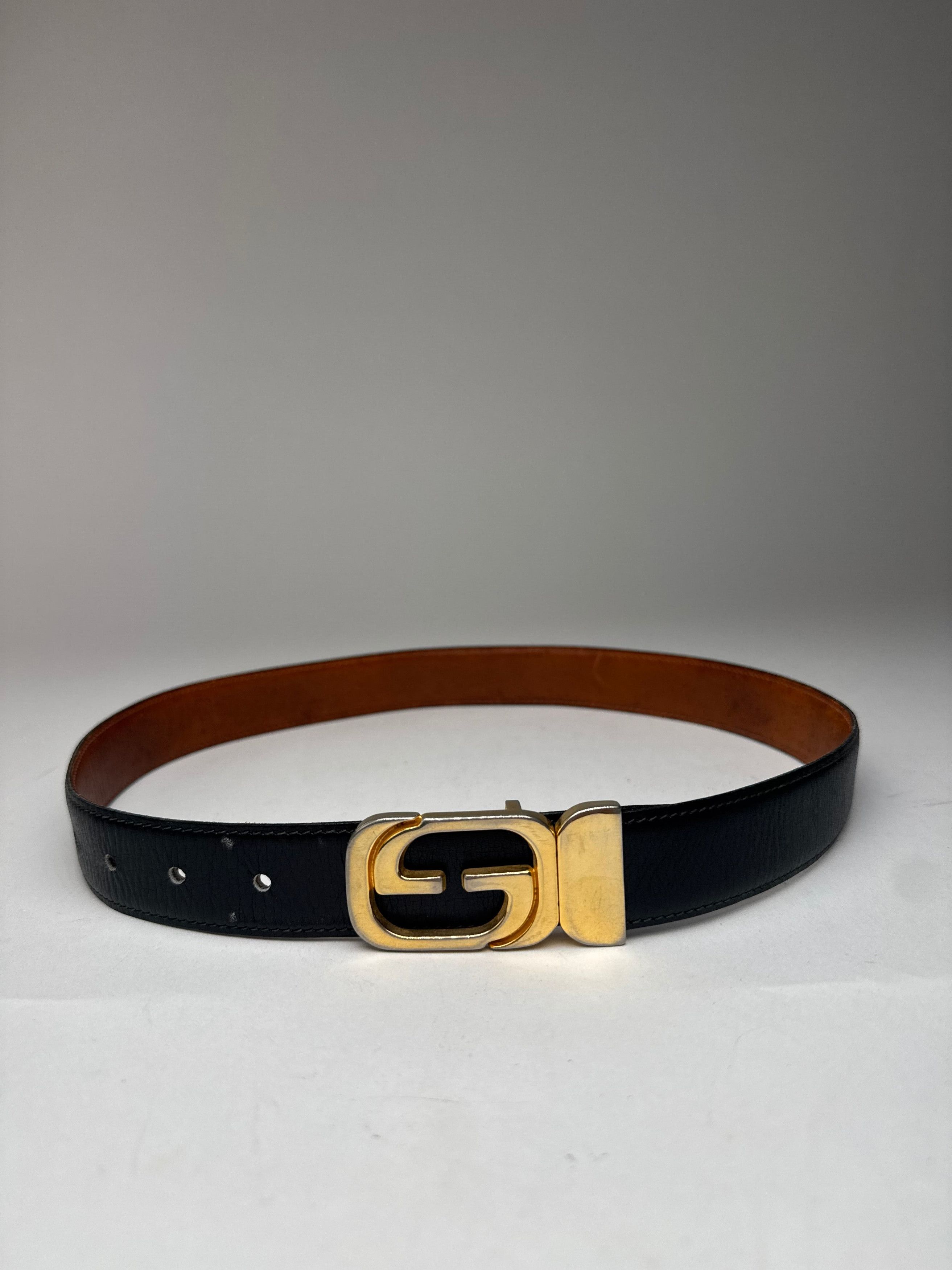 Gucci Vintage Leather belt black Size ONE SIZE - 10 Thumbnail