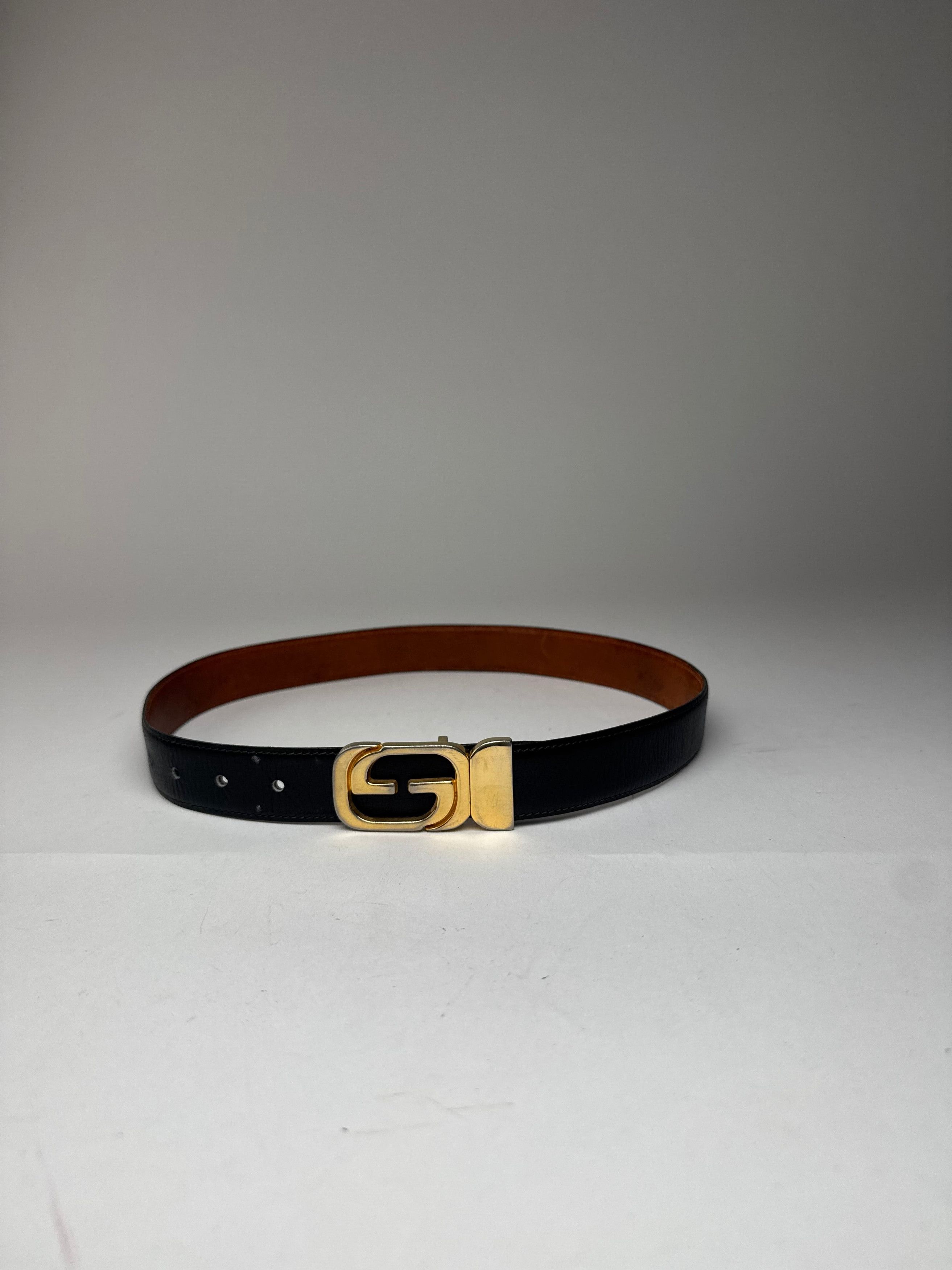 Gucci Vintage Leather belt black Size ONE SIZE - 7 Thumbnail