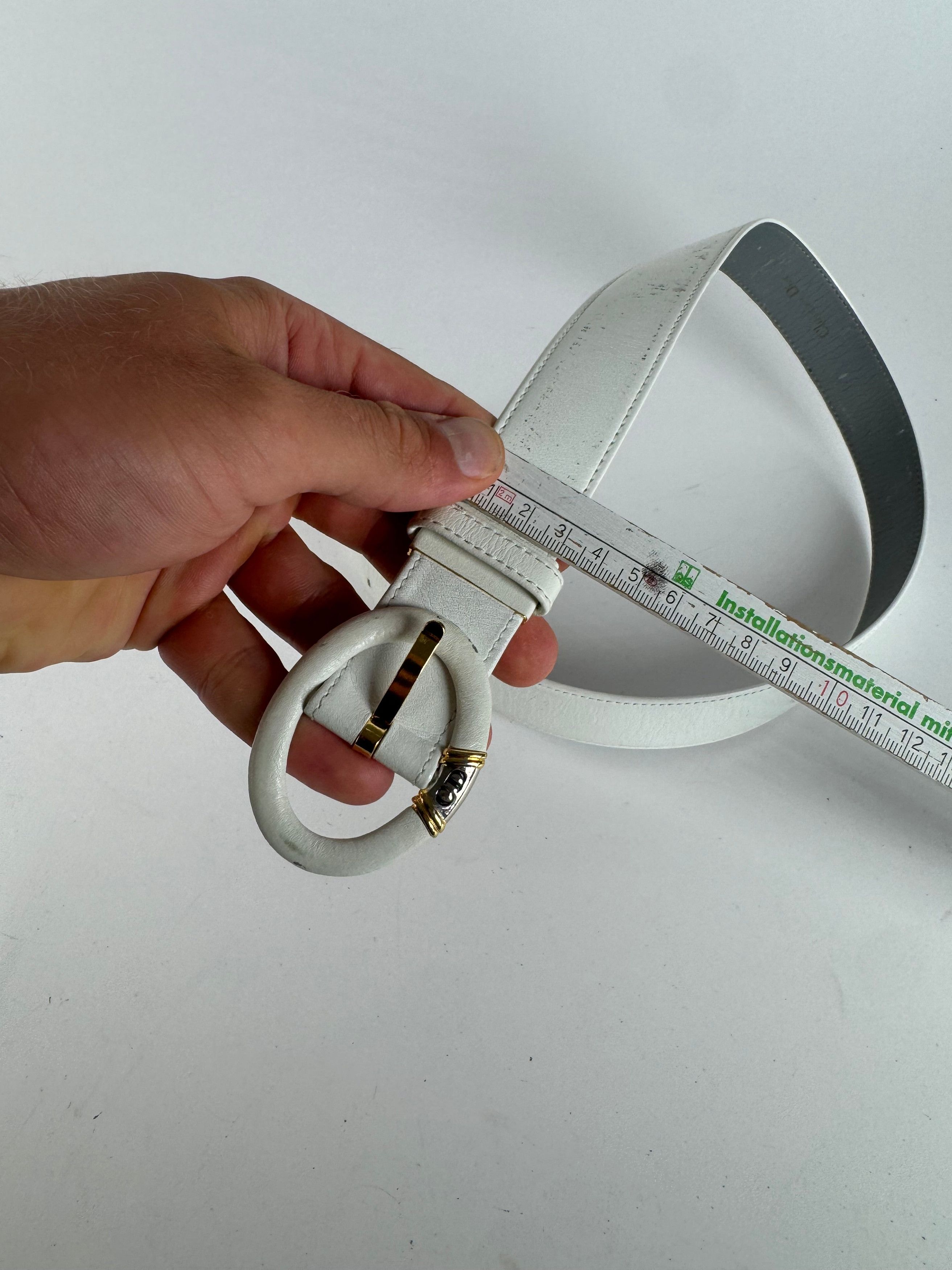 Dior Vintage Leather belt white Size ONE SIZE - 9 Thumbnail