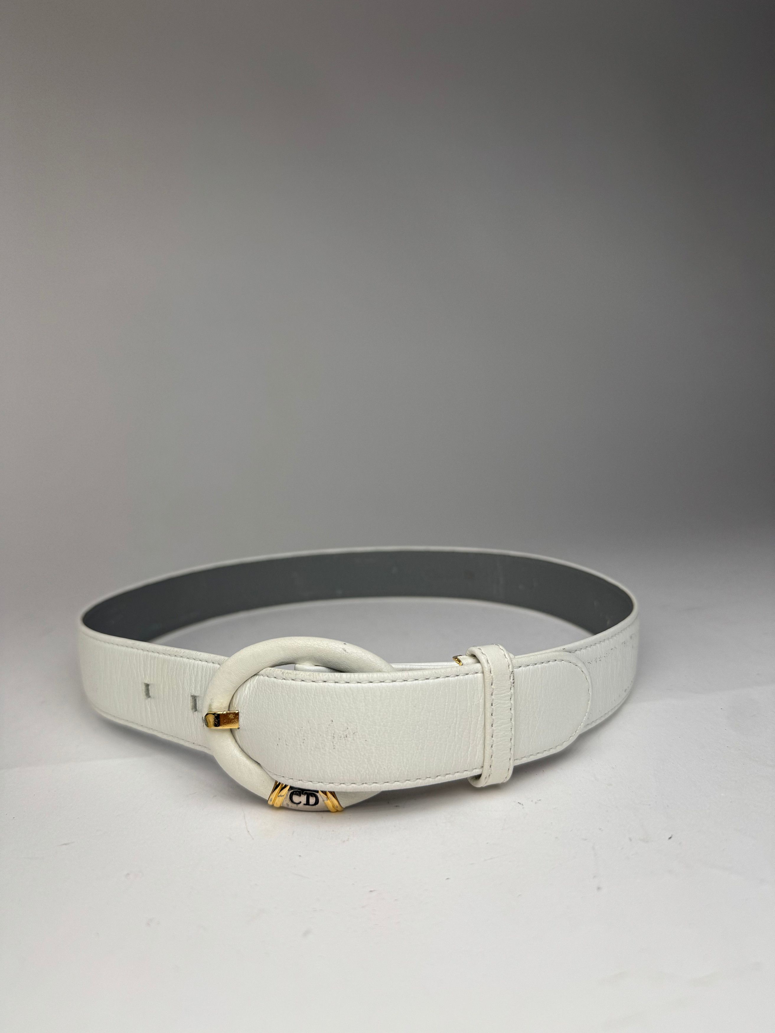 Dior Vintage Leather belt white Size ONE SIZE - 10 Thumbnail
