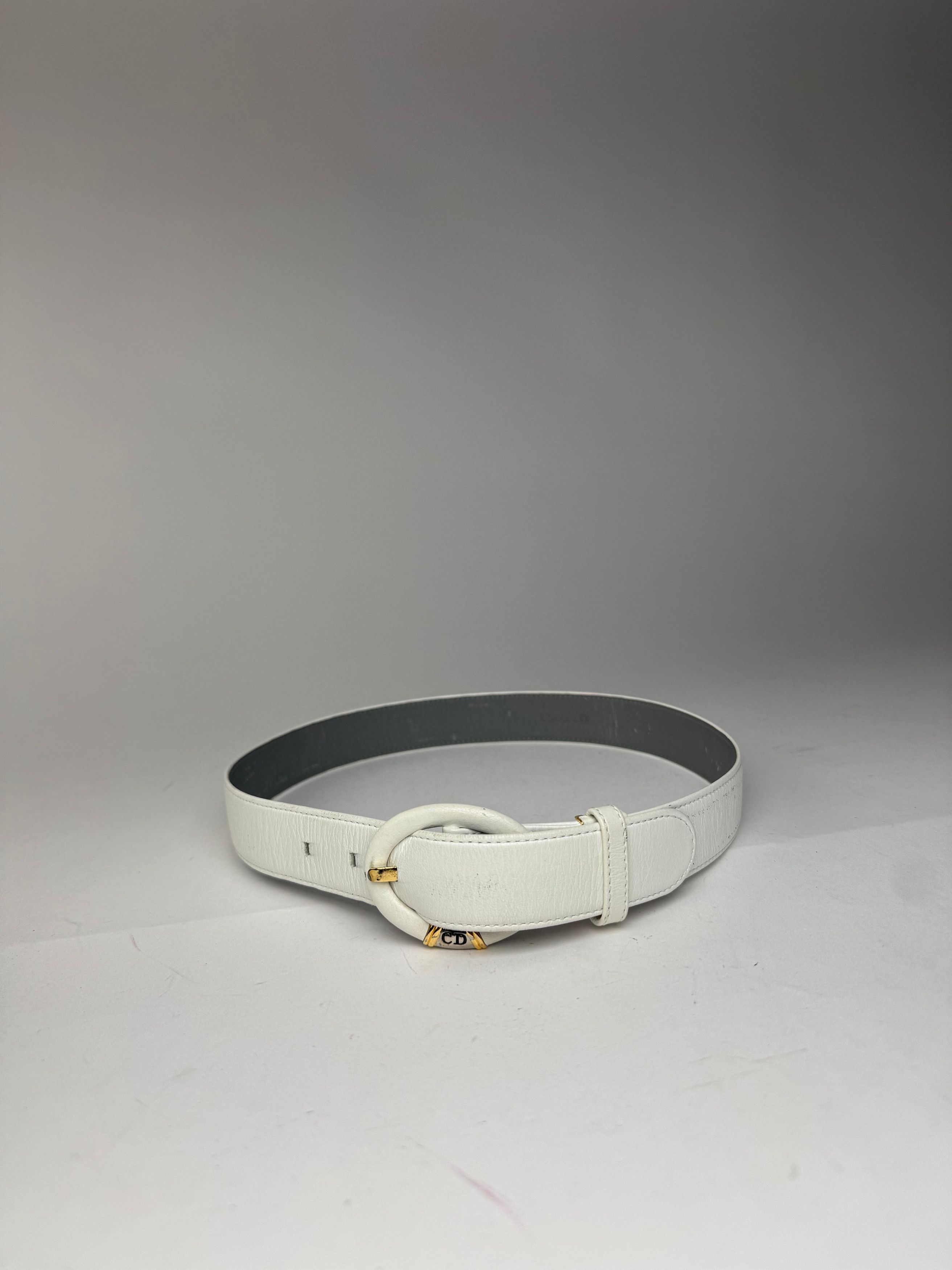 Dior Vintage Leather belt white Size ONE SIZE - 2 Thumbnail