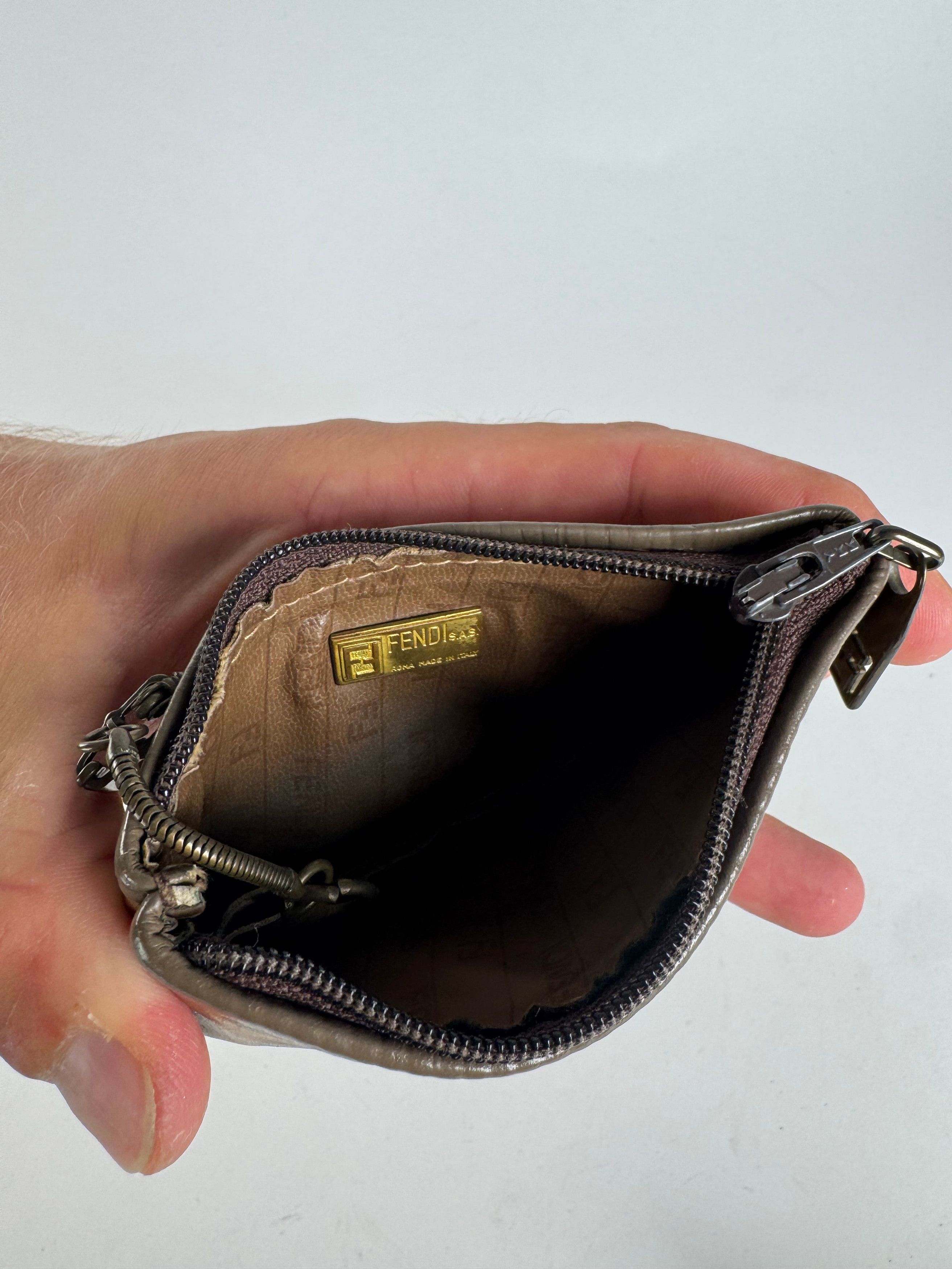 Fendi Vintage Monogram Leather card holder brown Size ONE SIZE - 4 Thumbnail