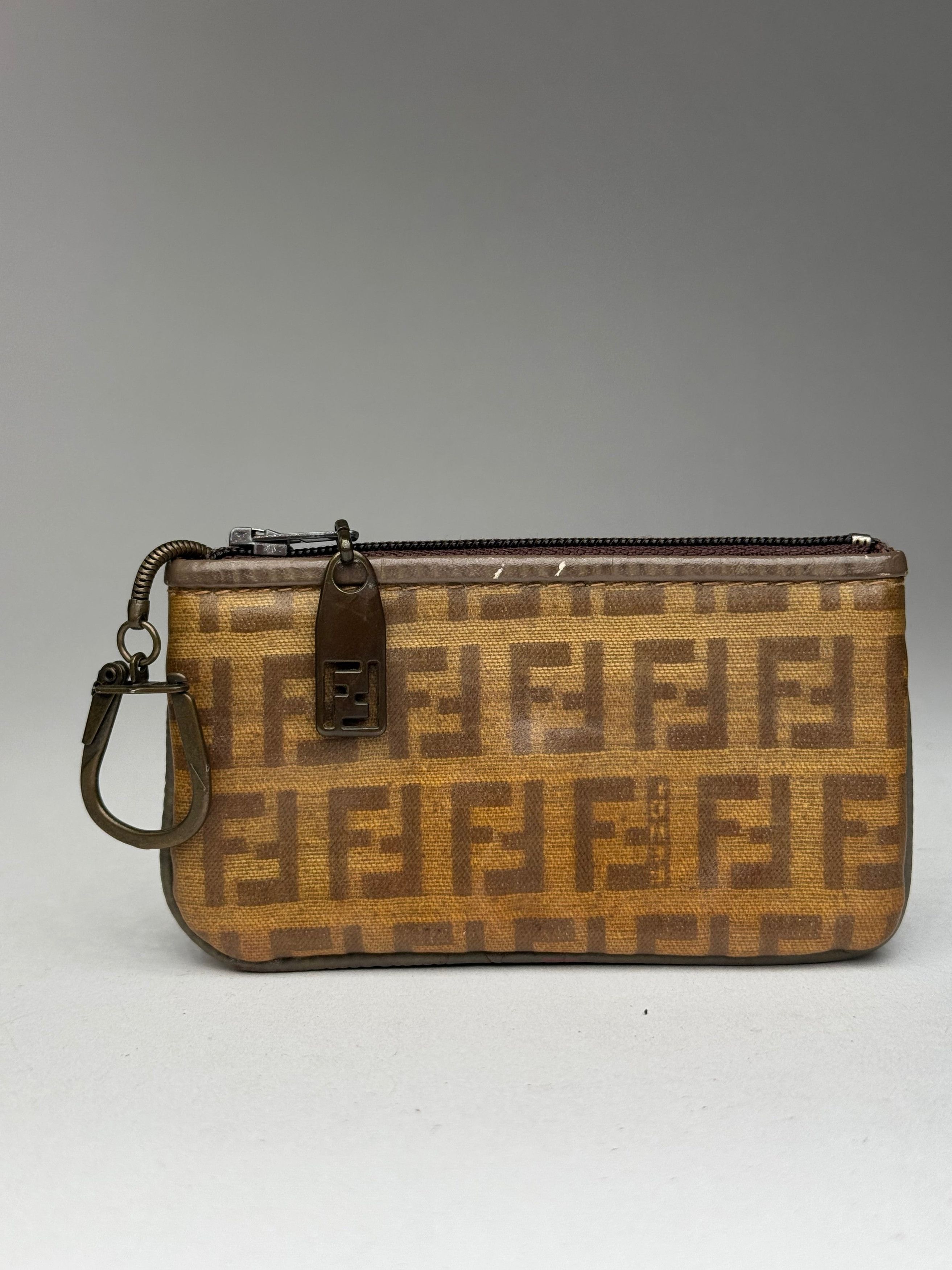 Fendi Vintage Monogram Leather card holder brown Size ONE SIZE - 8 Thumbnail