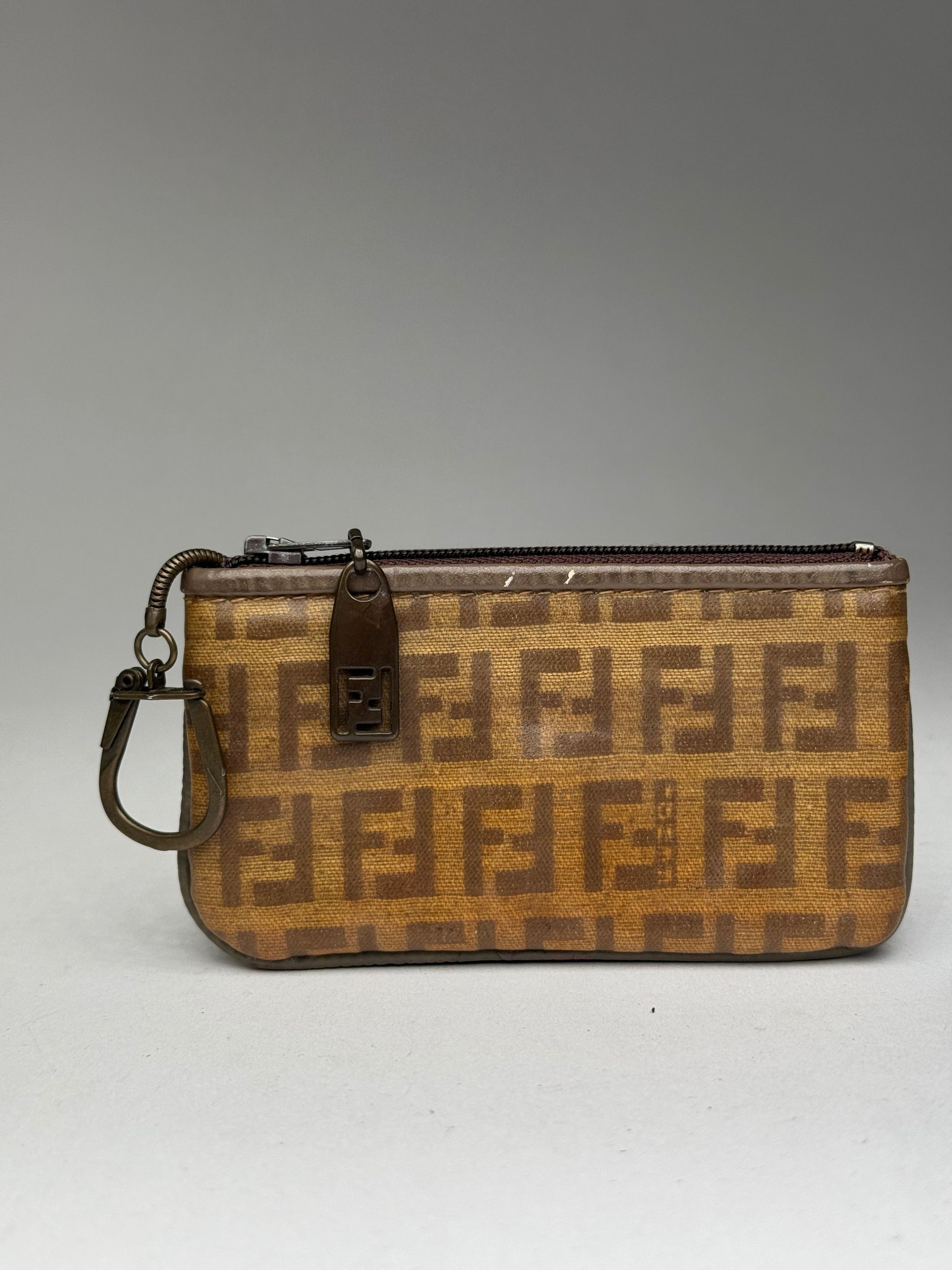 Fendi Vintage Monogram Leather card holder brown Size ONE SIZE - 12 Thumbnail
