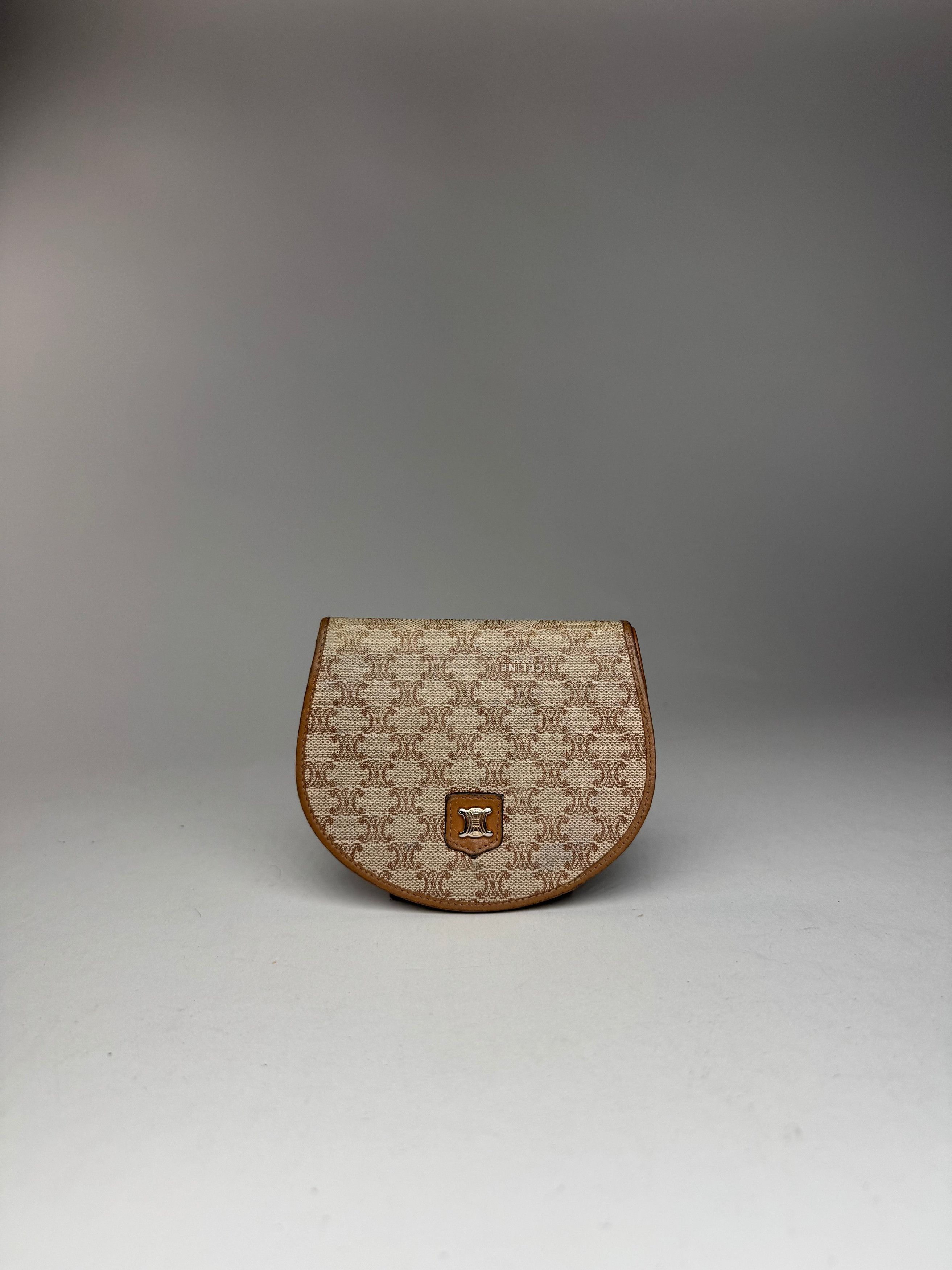 Celine Vintage Triomphe Leather wallet beige brown Size ONE SIZE - 7 Thumbnail