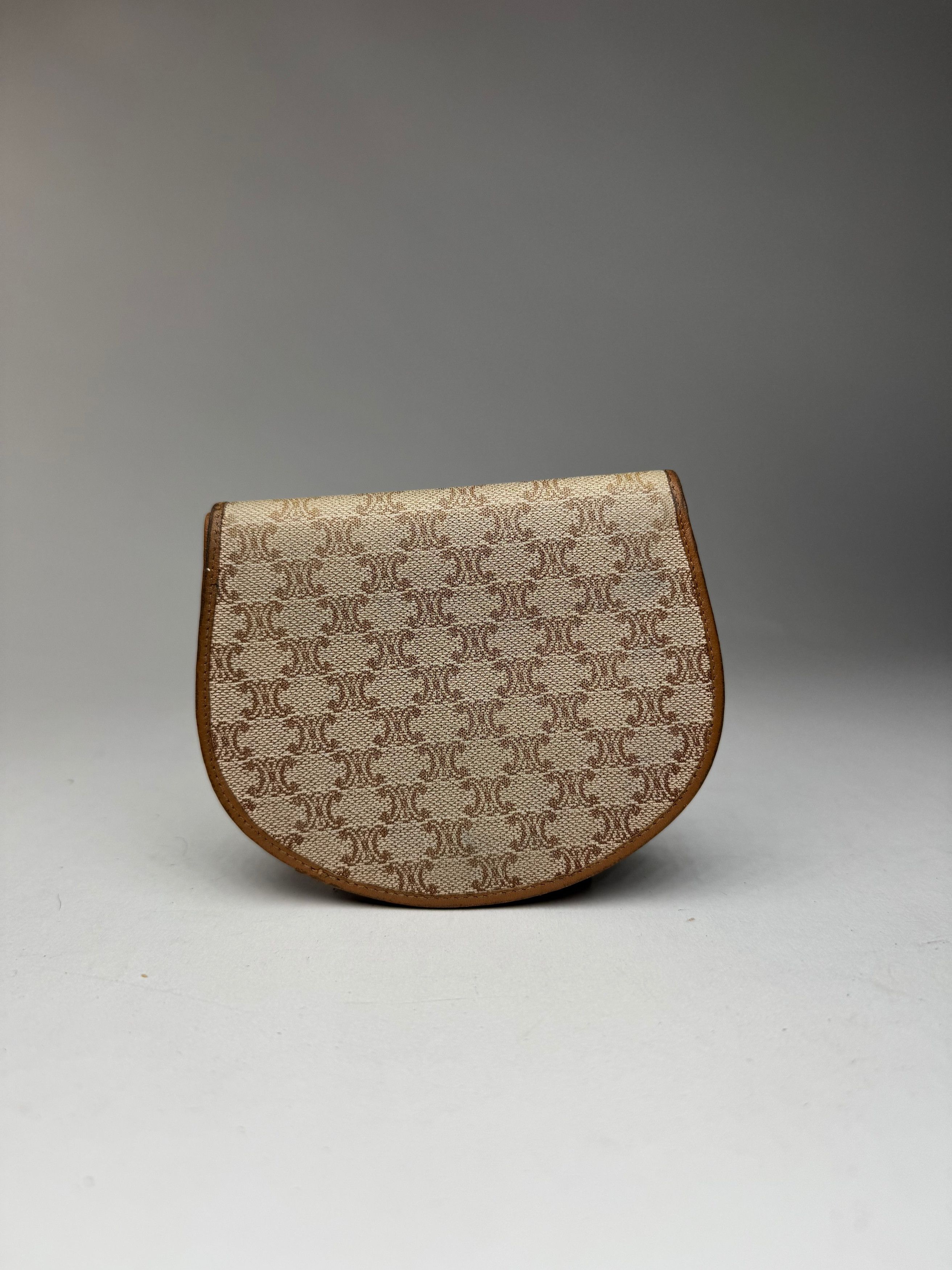Celine Vintage Triomphe Leather wallet beige brown Size ONE SIZE - 2 Thumbnail