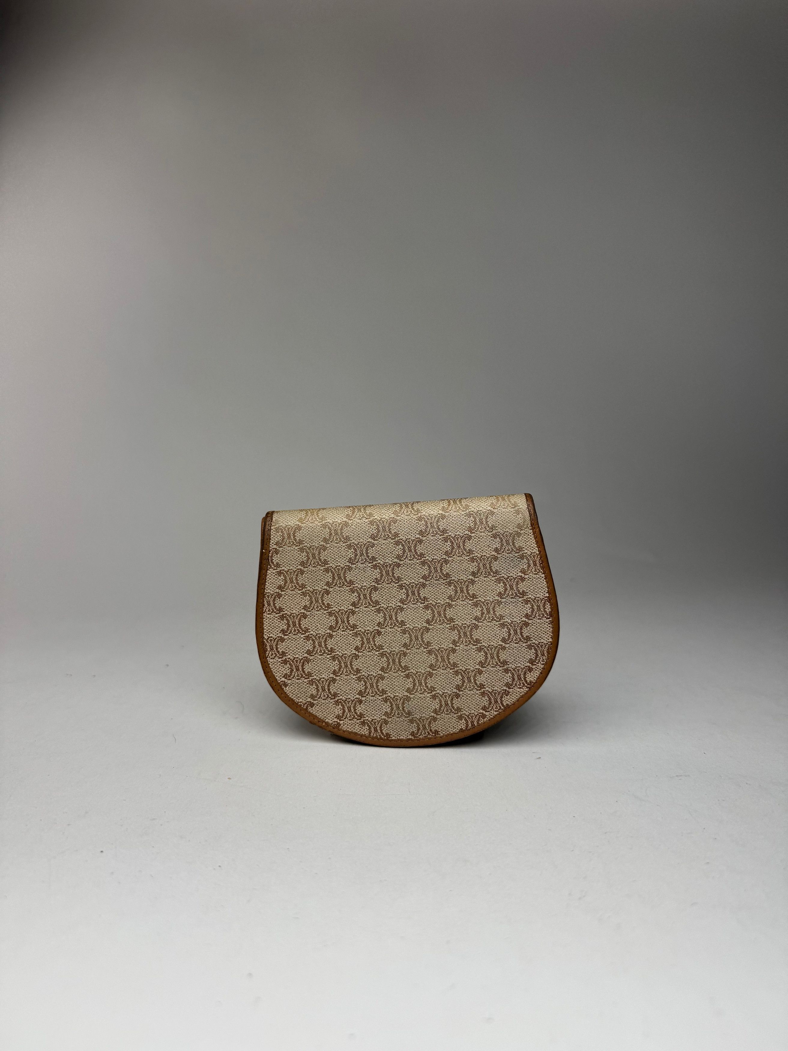 Celine Vintage Triomphe Leather wallet beige brown Size ONE SIZE - 12 Thumbnail