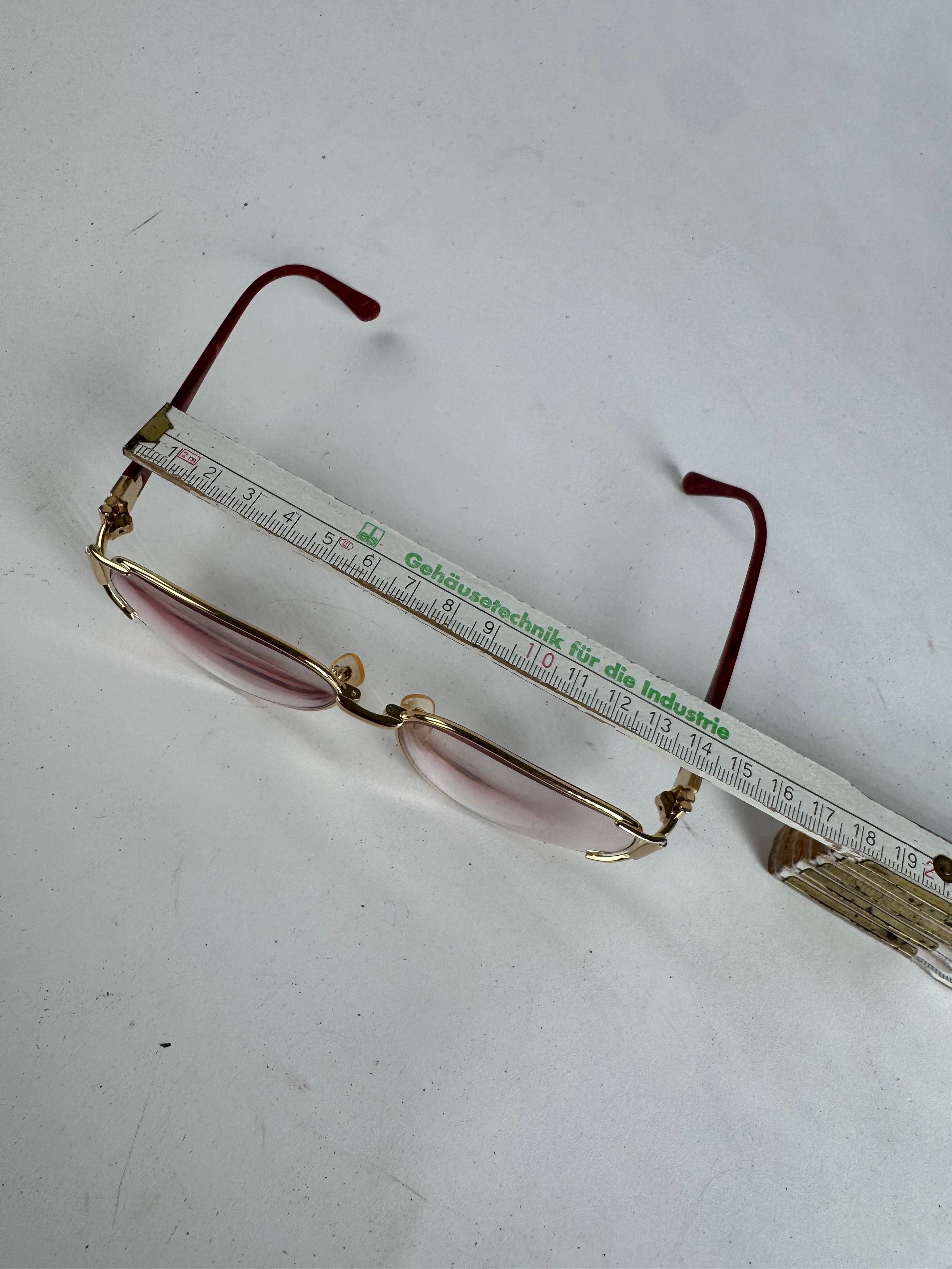 Other Vintage Yves Saint Laurent Sunglasses Red Gold Size ONE SIZE - 10 Thumbnail