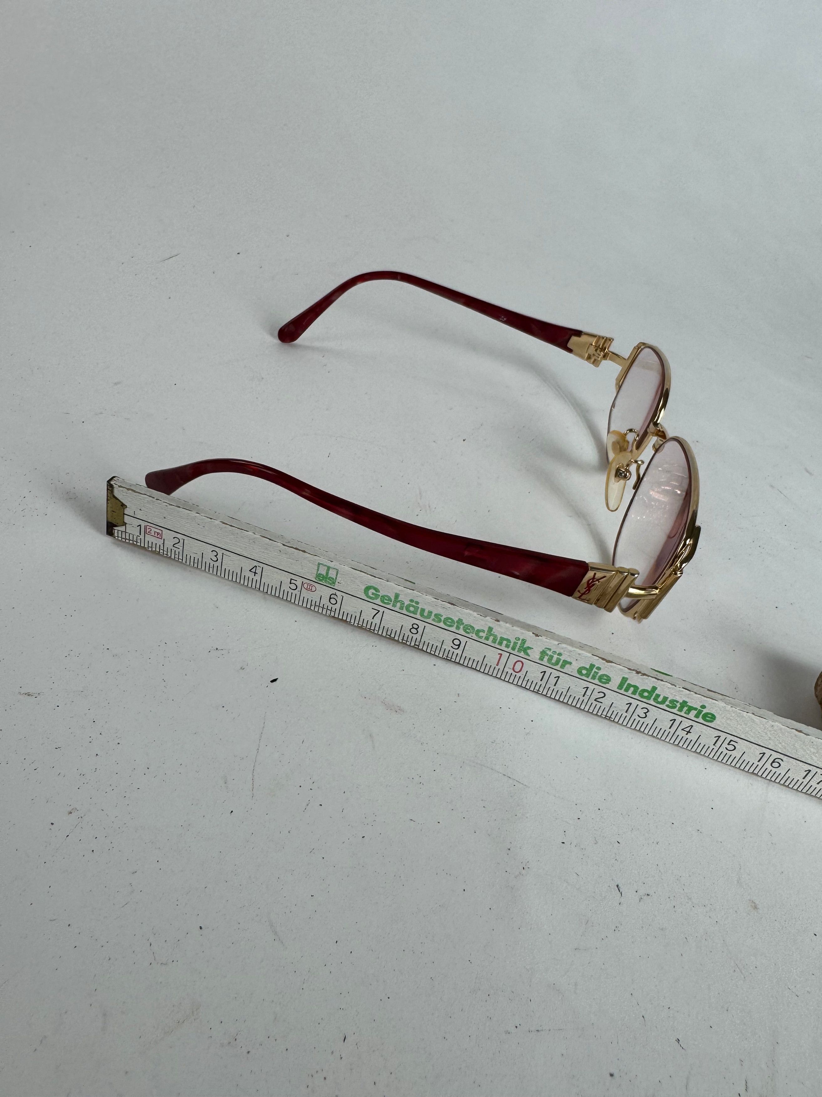 Other Vintage Yves Saint Laurent Sunglasses Red Gold Size ONE SIZE - 11 Thumbnail