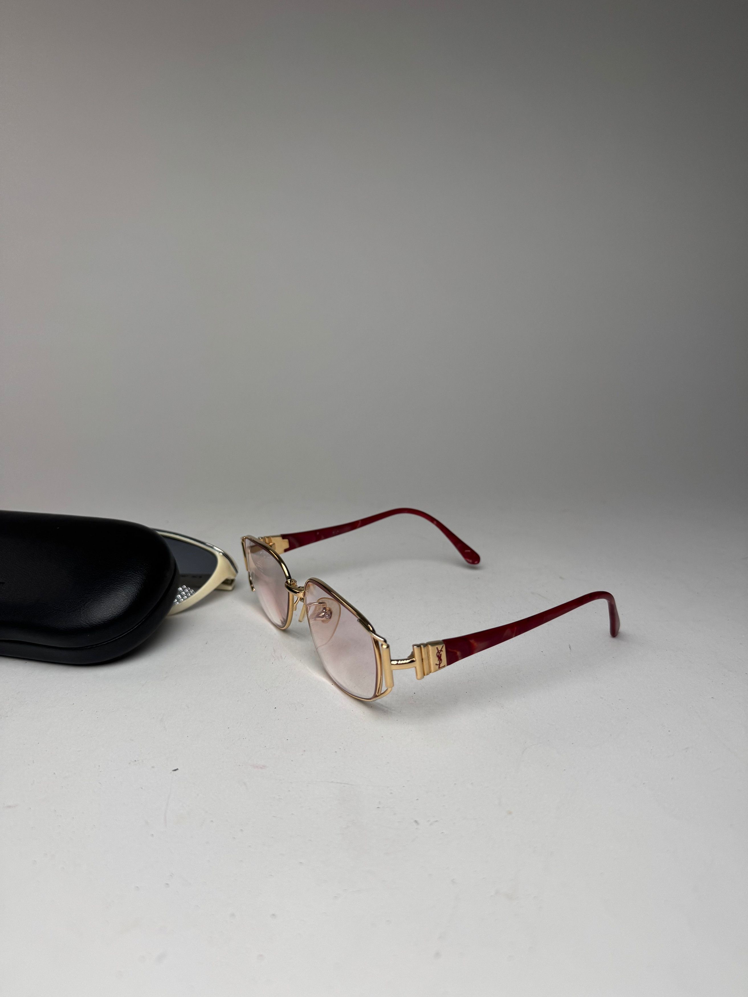 Other Vintage Yves Saint Laurent Sunglasses Red Gold Size ONE SIZE - 5 Thumbnail