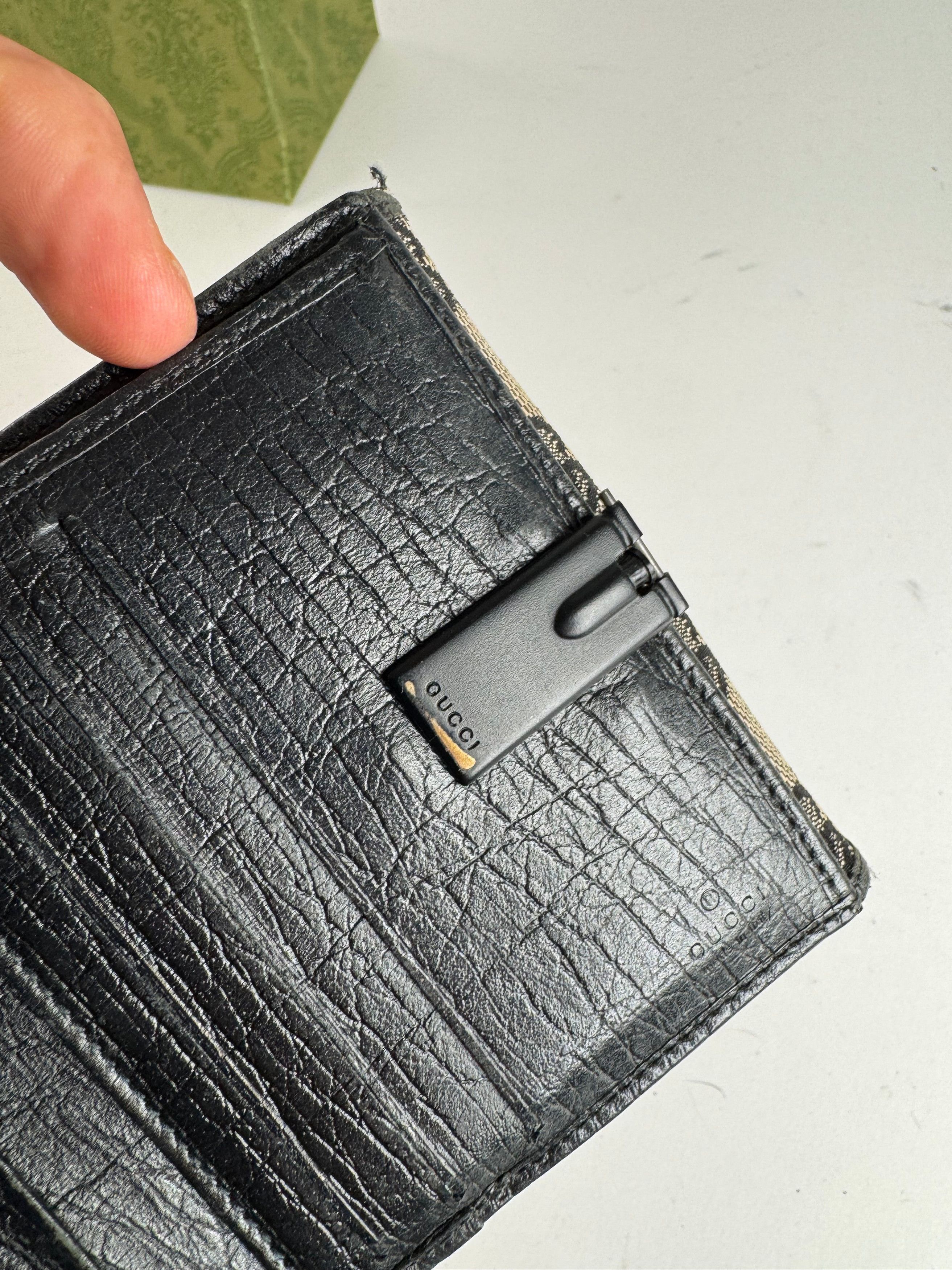 Gucci Vintage Monogram wallet black brown Size ONE SIZE - 5 Thumbnail