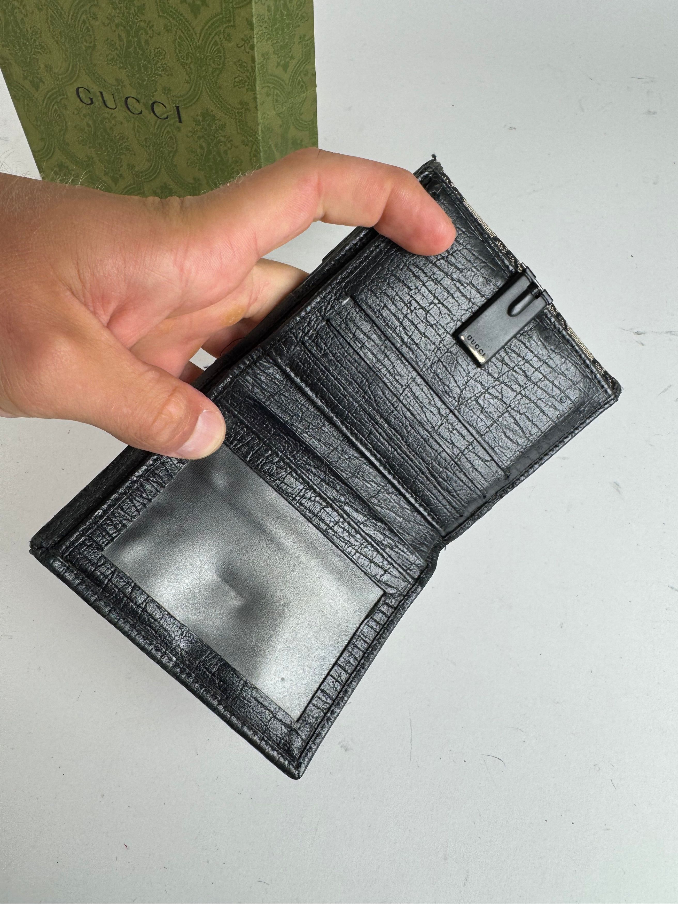 Gucci Vintage Monogram wallet black brown Size ONE SIZE - 3 Thumbnail