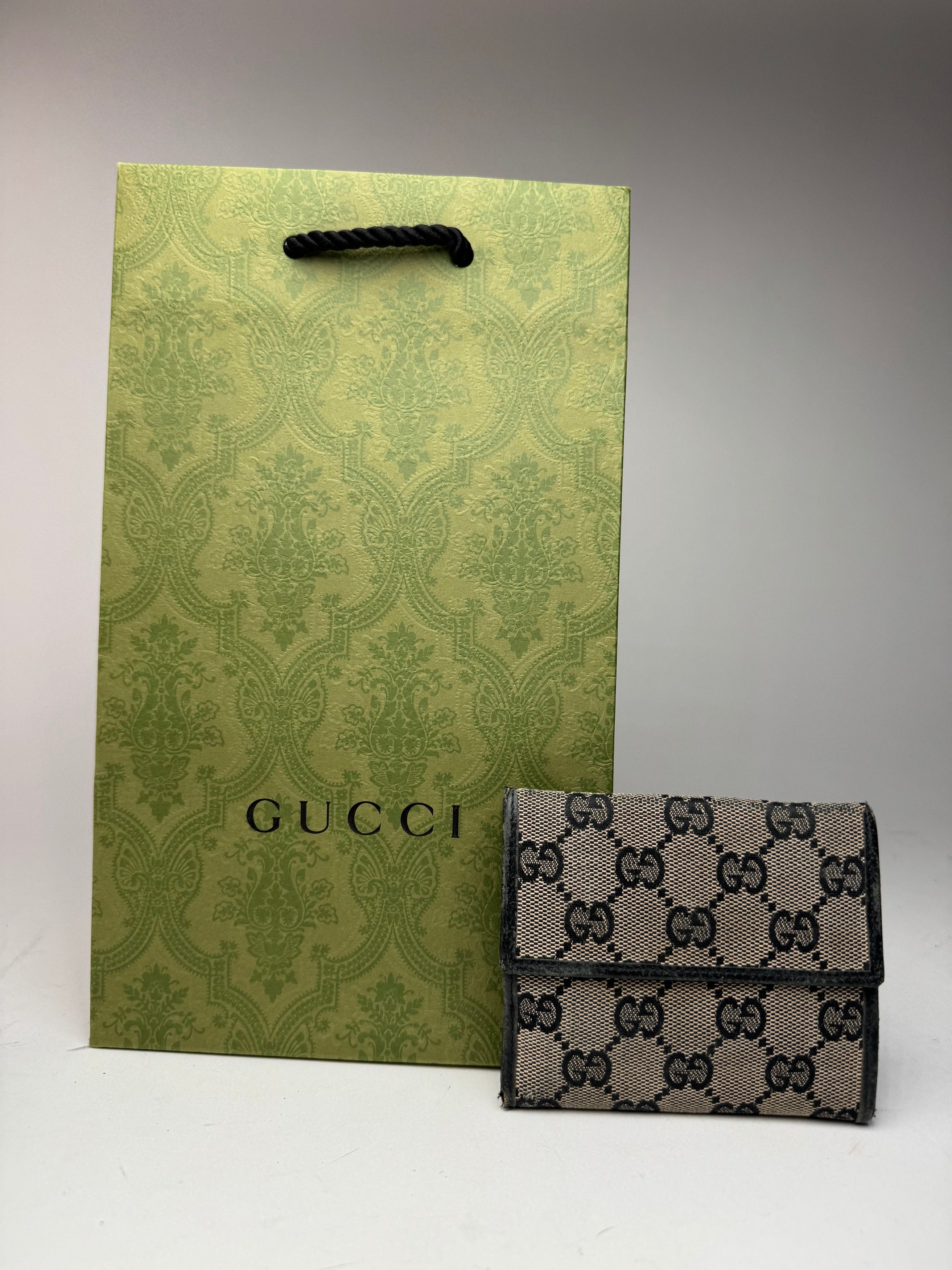 Gucci Vintage Monogram wallet black brown Size ONE SIZE - 4 Thumbnail