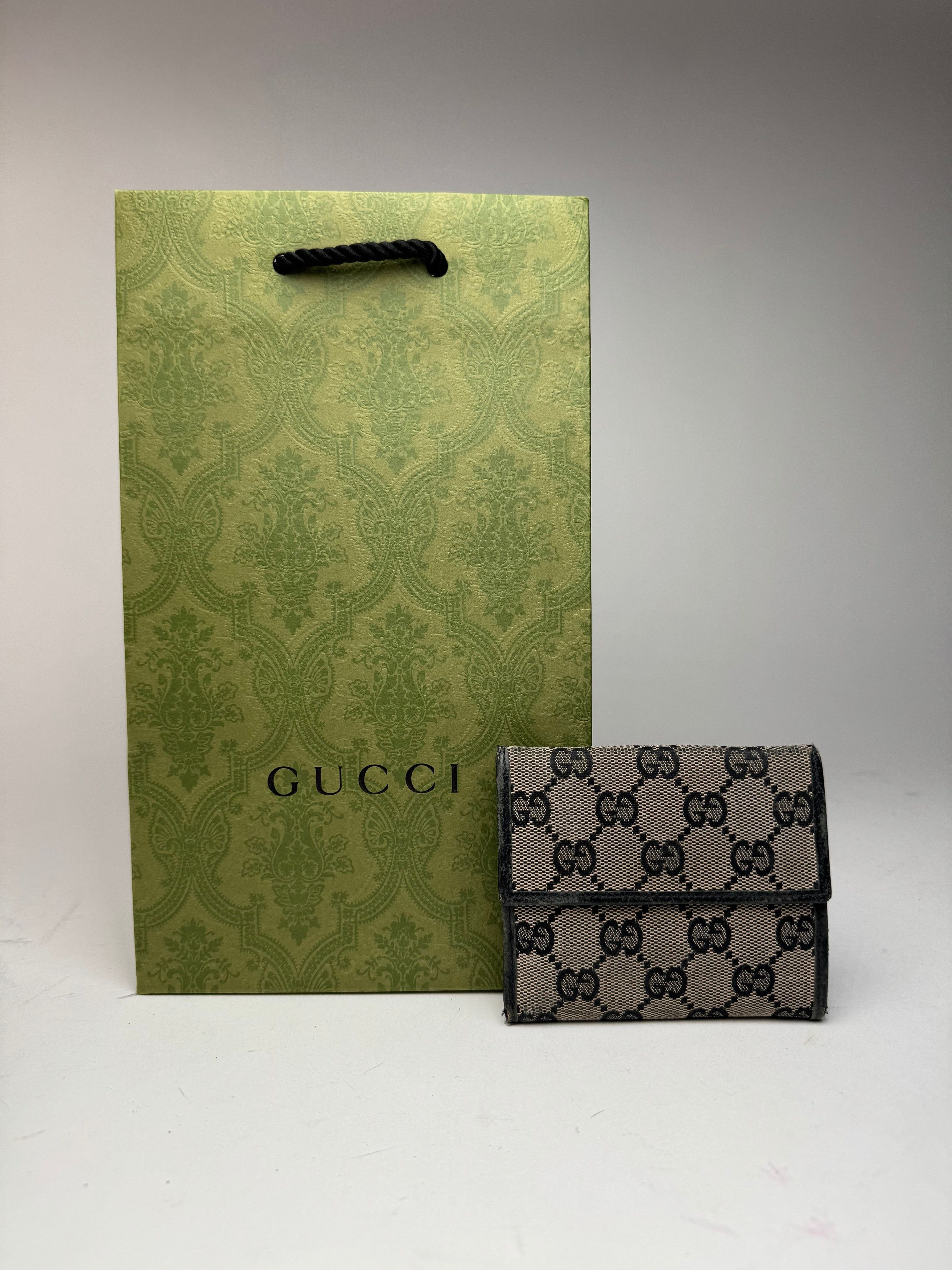 Gucci Vintage Monogram wallet black brown Size ONE SIZE - 8 Thumbnail