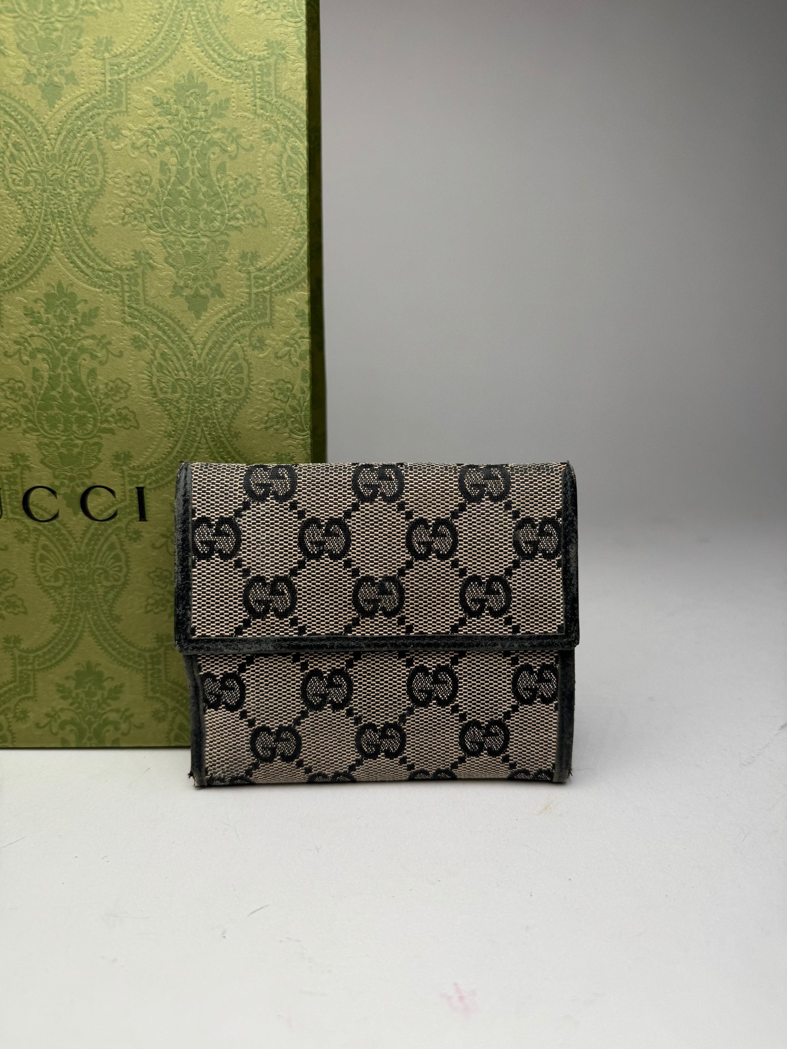 Gucci Vintage Monogram wallet black brown Size ONE SIZE - 12 Thumbnail