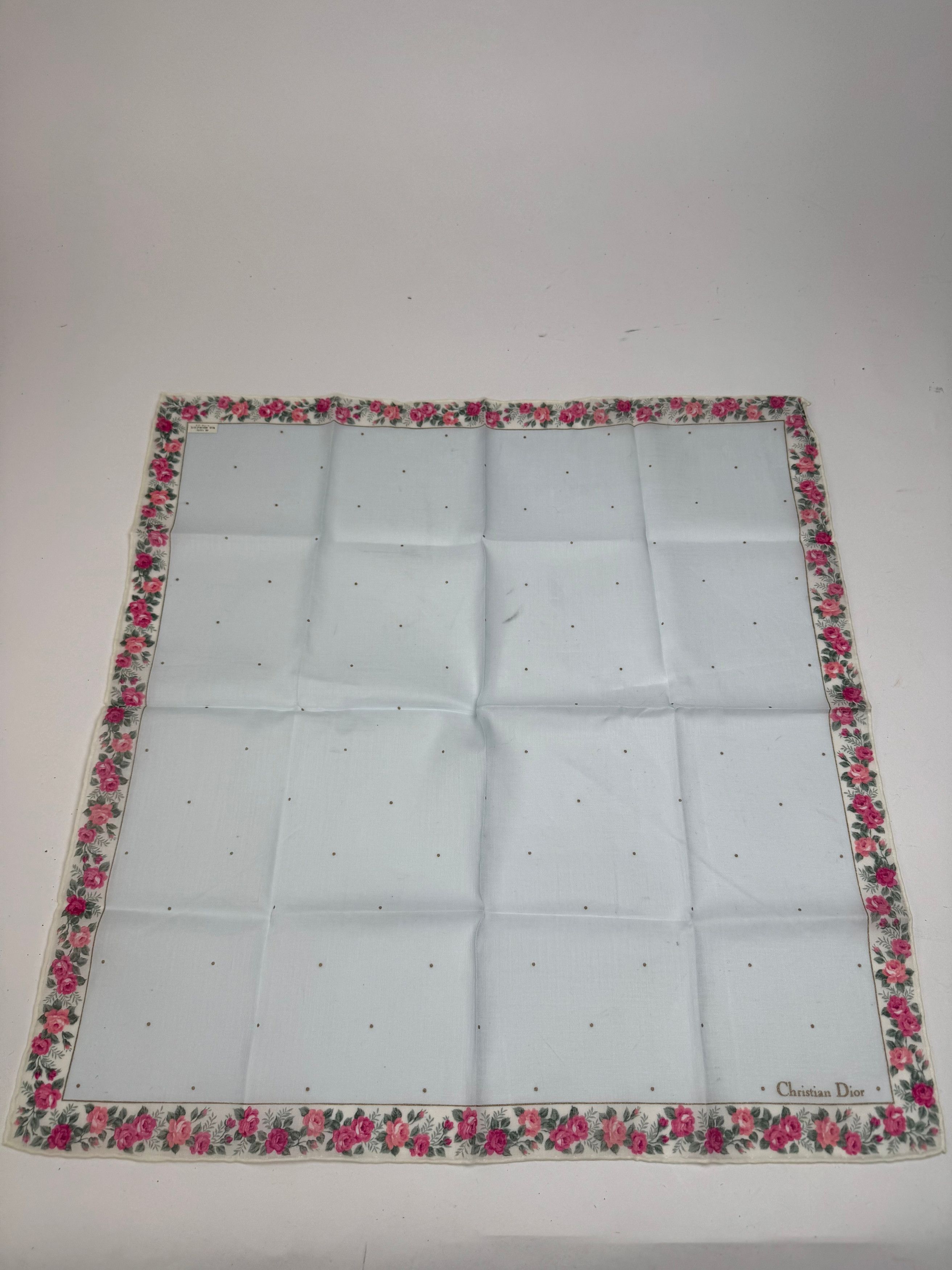 Dior Vintage Floral scarf babyblue Size ONE SIZE - 4 Thumbnail