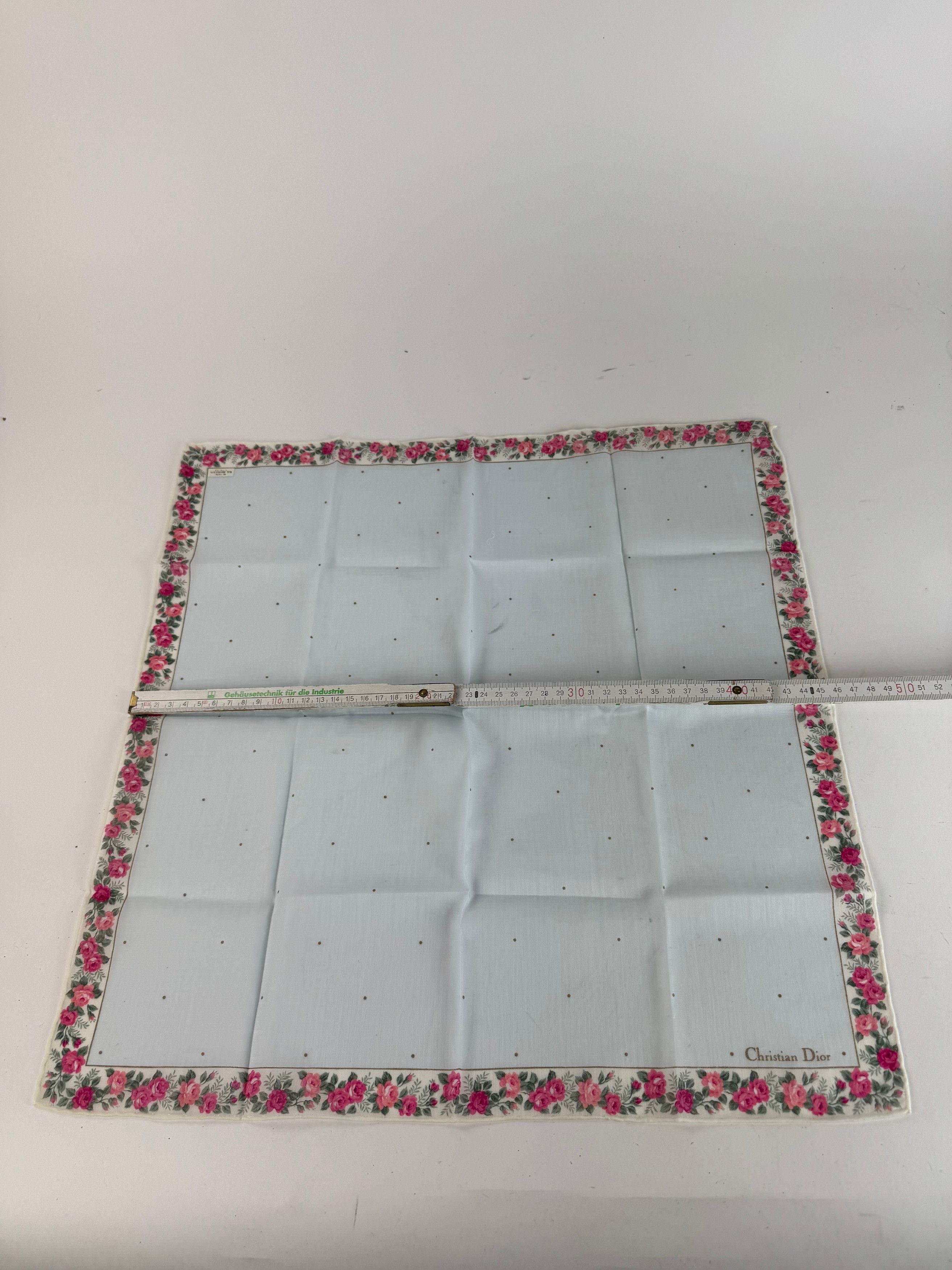 Dior Vintage Floral scarf babyblue Size ONE SIZE - 7 Thumbnail