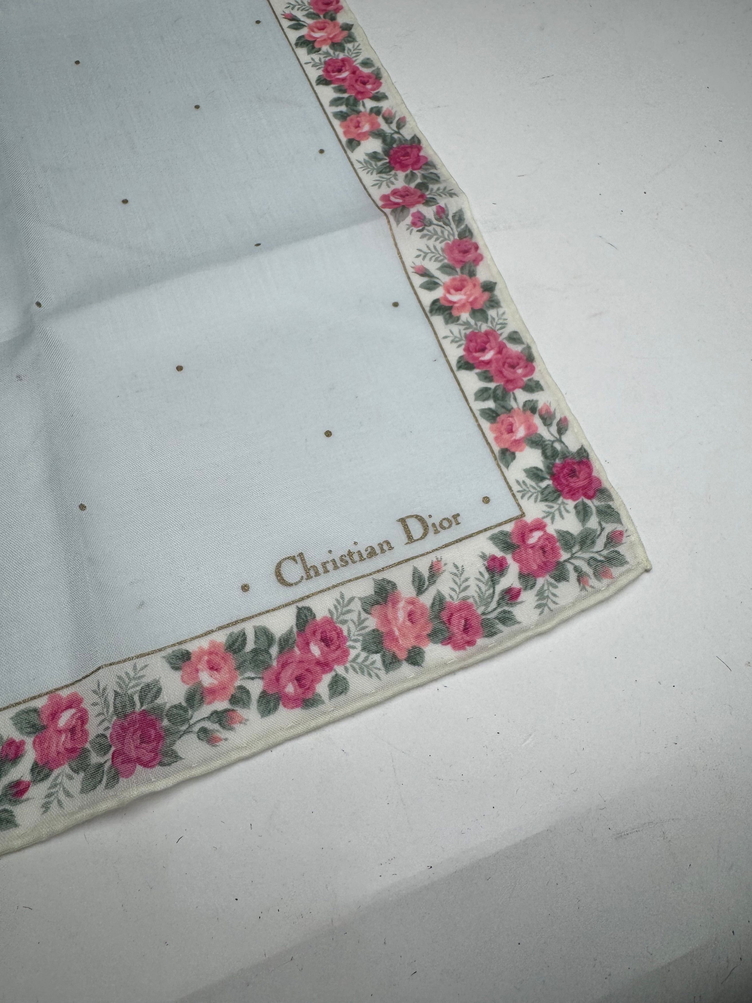 Dior Vintage Floral scarf babyblue Size ONE SIZE - 2 Thumbnail