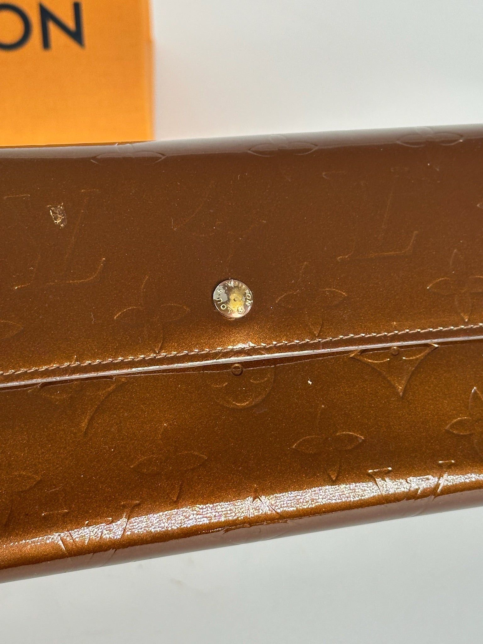 Louis Vuitton Vintage Vernis Leather wallet brown orange Size ONE SIZE - 3 Thumbnail