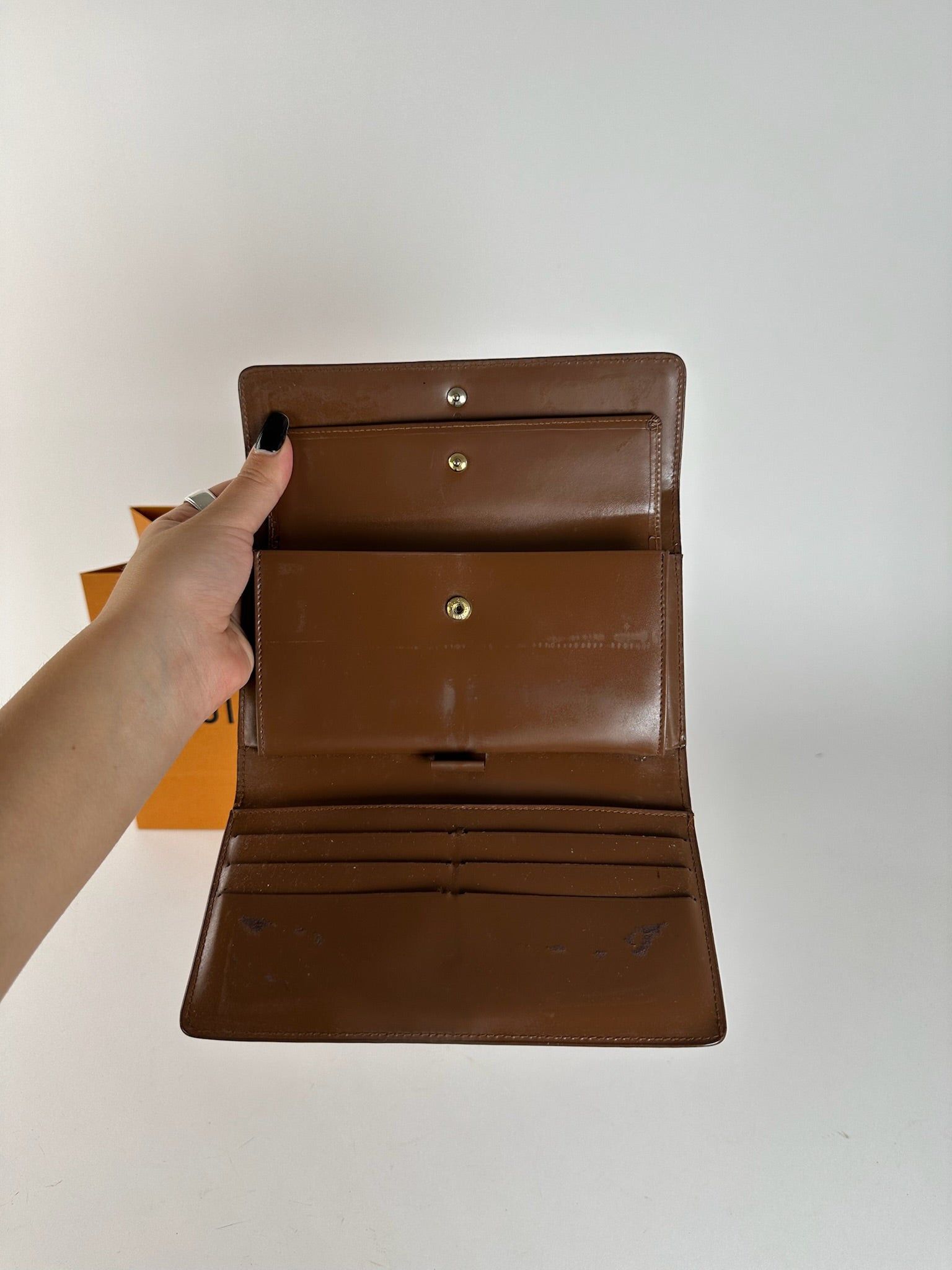 Louis Vuitton Vintage Vernis Leather wallet brown orange Size ONE SIZE - 6 Thumbnail