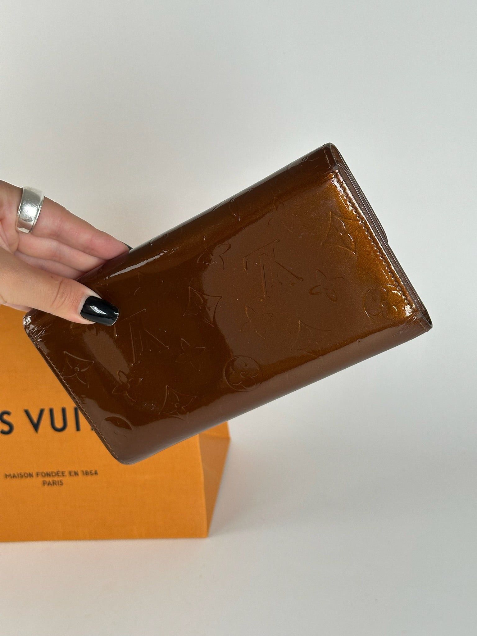 Louis Vuitton Vintage Vernis Leather wallet brown orange Size ONE SIZE - 9 Thumbnail