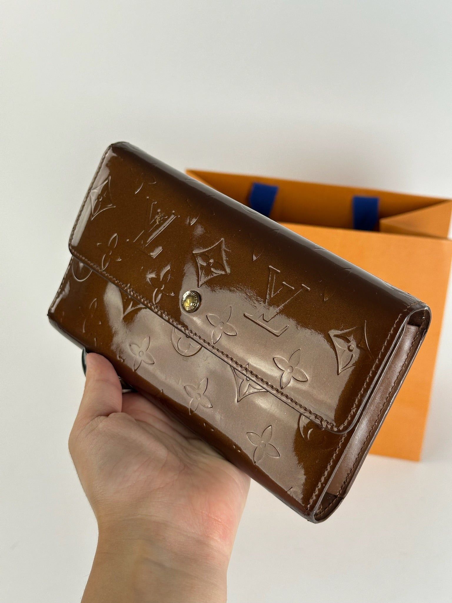 Louis Vuitton Vintage Vernis Leather wallet brown orange Size ONE SIZE - 12 Thumbnail