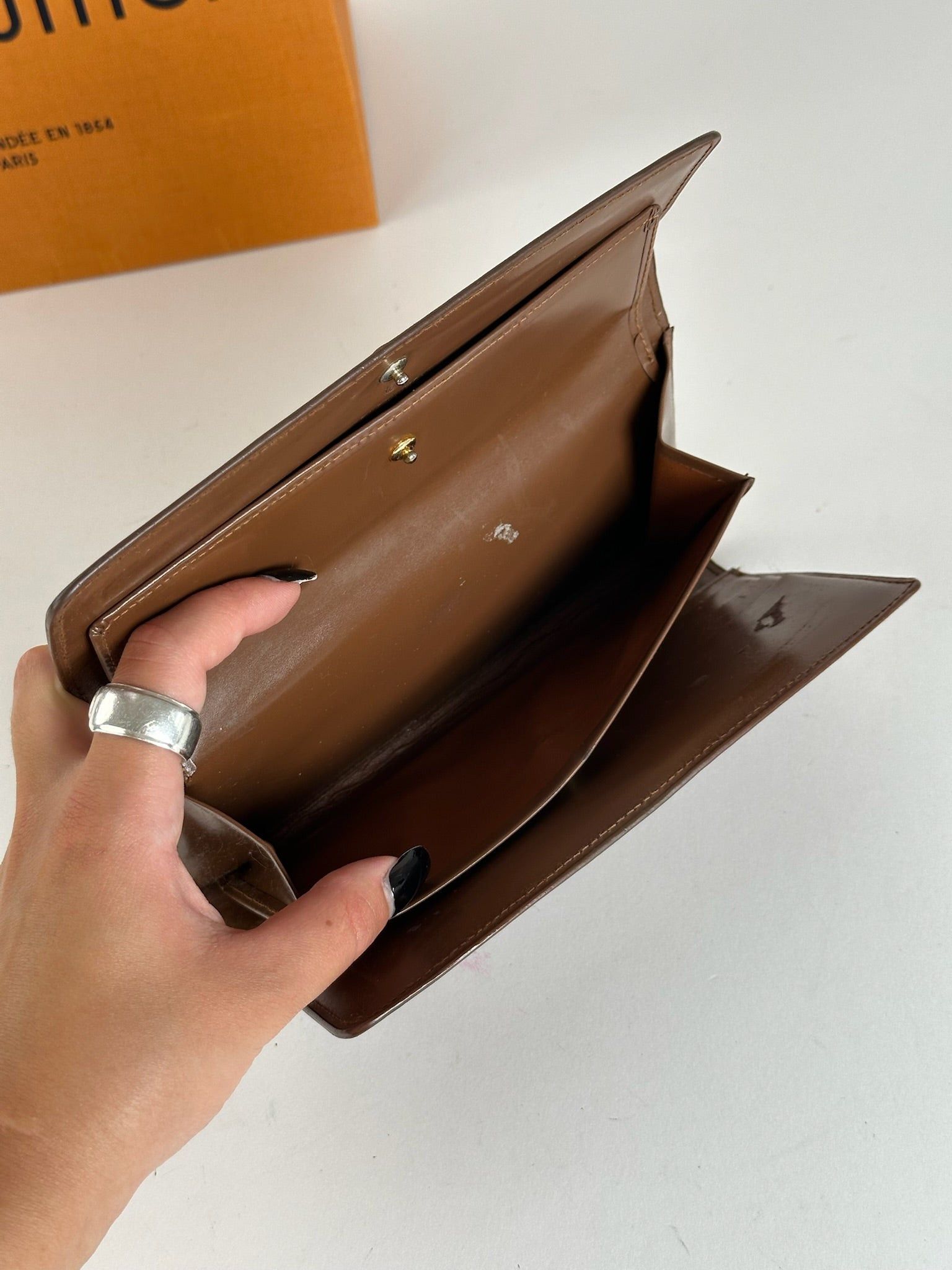 Louis Vuitton Vintage Vernis Leather wallet brown orange Size ONE SIZE - 5 Thumbnail