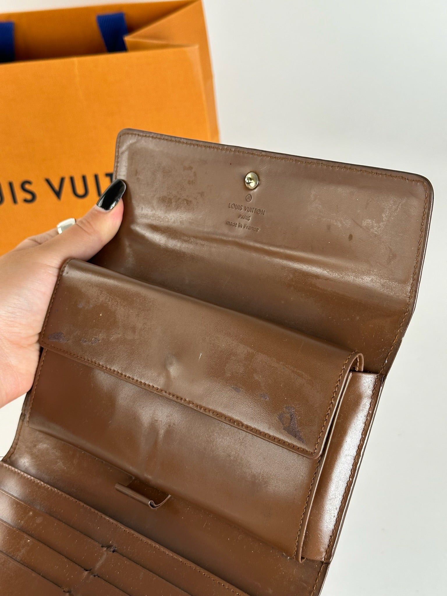 Louis Vuitton Vintage Vernis Leather wallet brown orange Size ONE SIZE - 4 Thumbnail