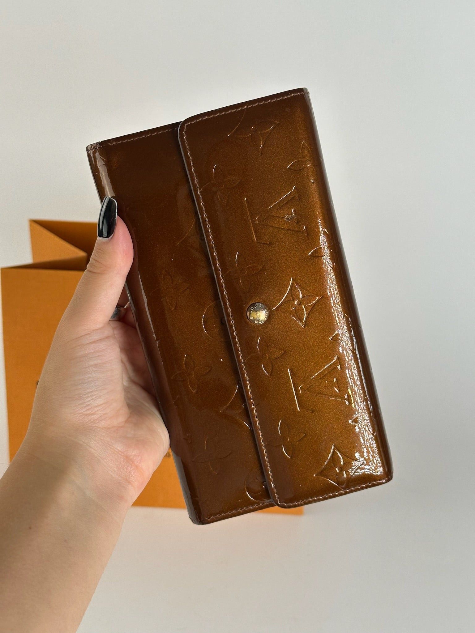 Louis Vuitton Vintage Vernis Leather wallet brown orange Size ONE SIZE - 7 Thumbnail