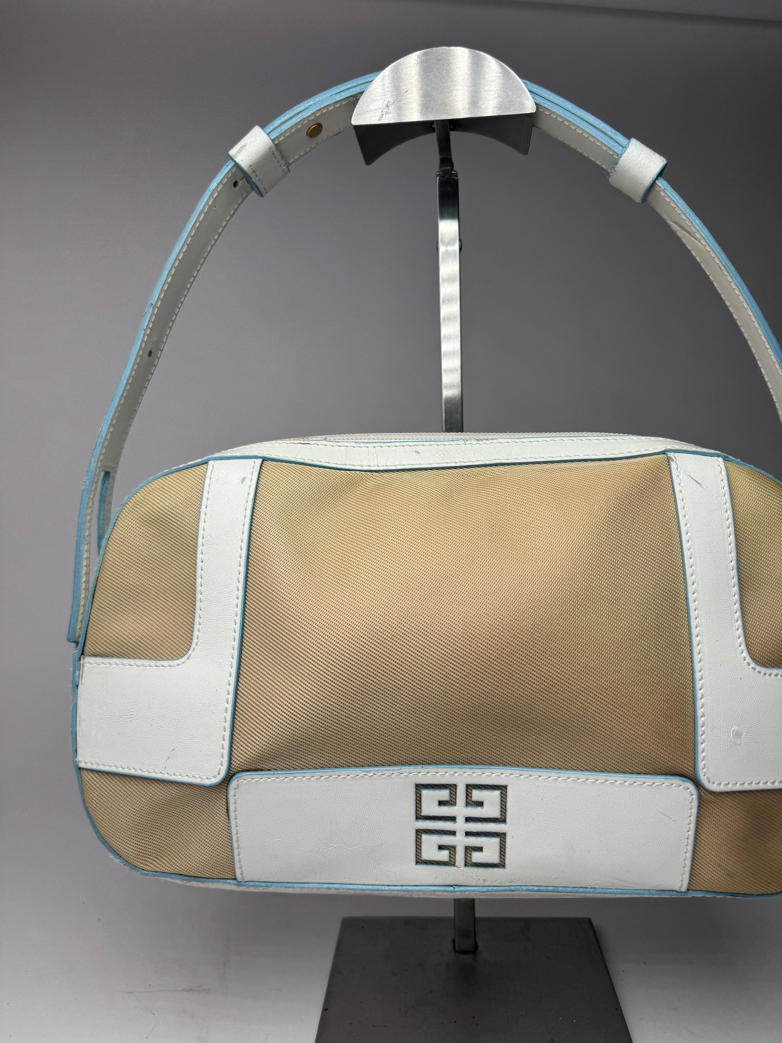 Givenchy Vintage 4G leather cotton bag blue white beige Size ONE SIZE - 6 Thumbnail