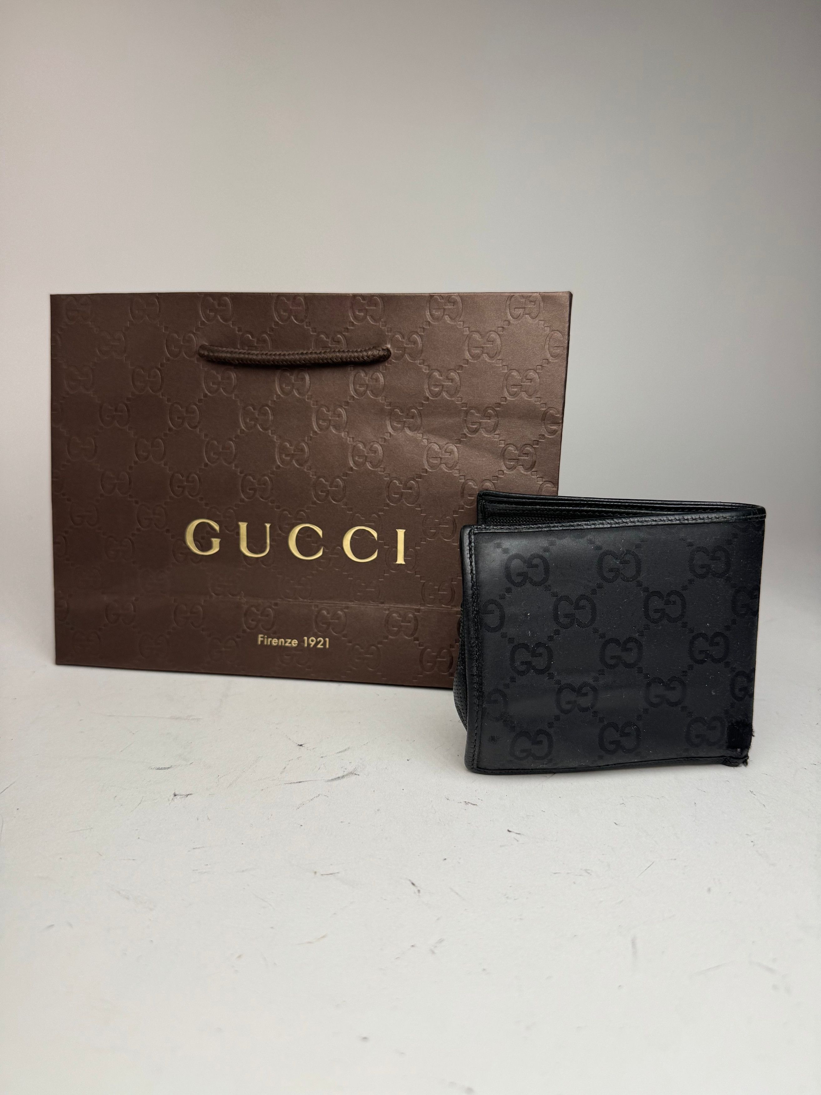 Gucci Vintage Flapable Monogramm Leather Wallet Black Size ONE SIZE - 15 Thumbnail