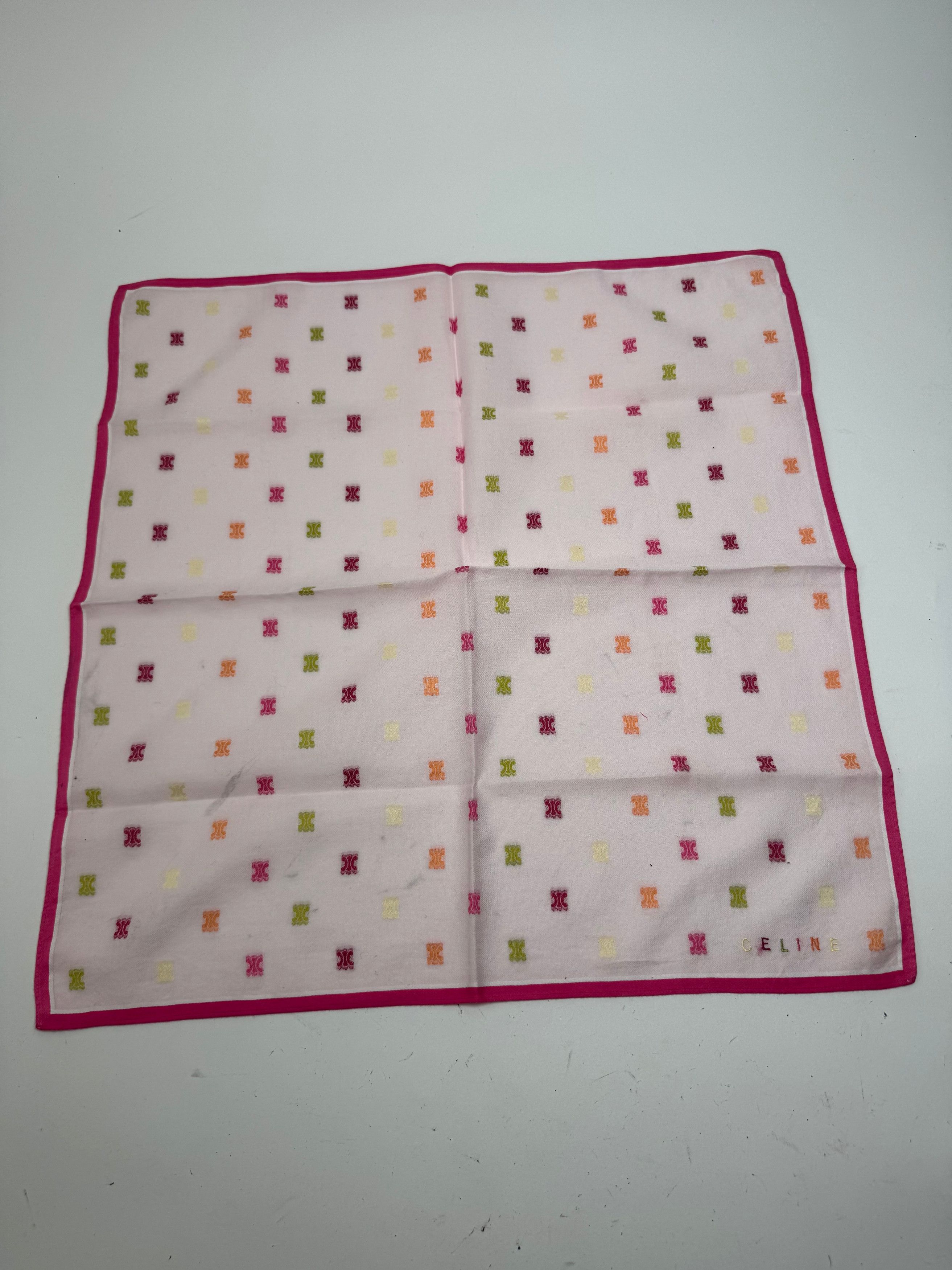 Celine Vintage Scarf Triomphe Pink Size ONE SIZE - 6 Thumbnail