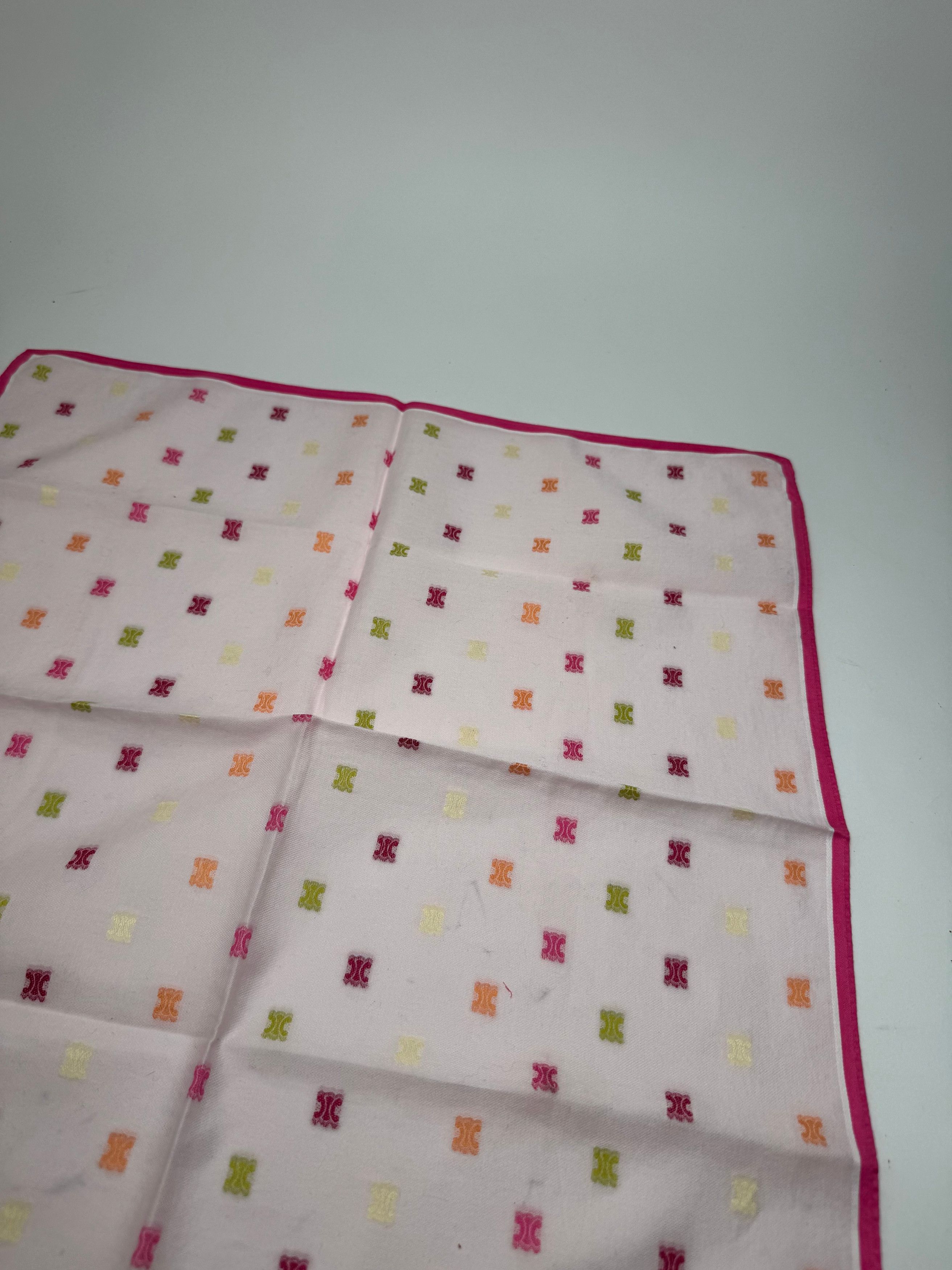 Celine Vintage Scarf Triomphe Pink Size ONE SIZE - 7 Thumbnail