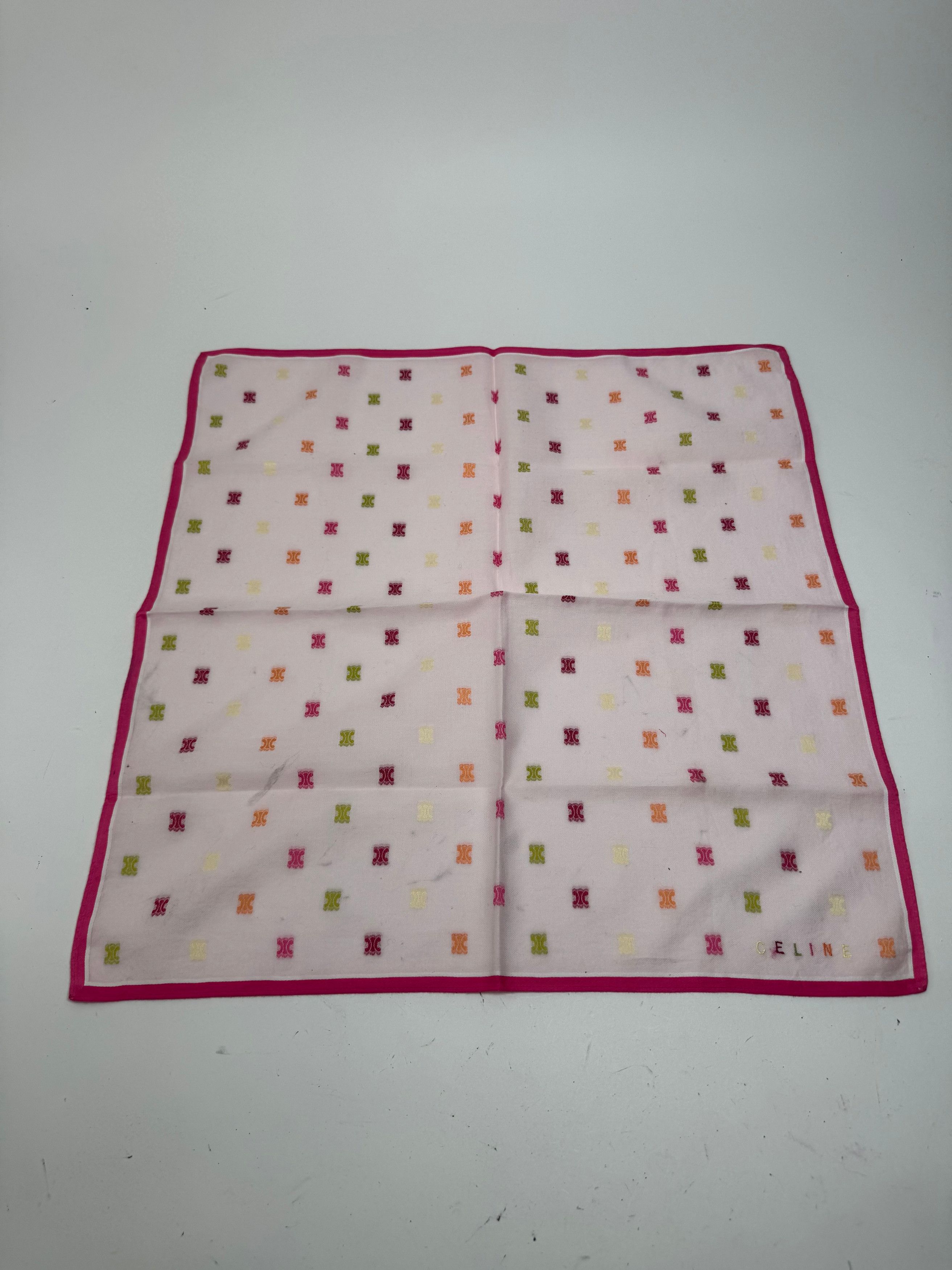 Celine Vintage Scarf Triomphe Pink Size ONE SIZE - 2 Thumbnail