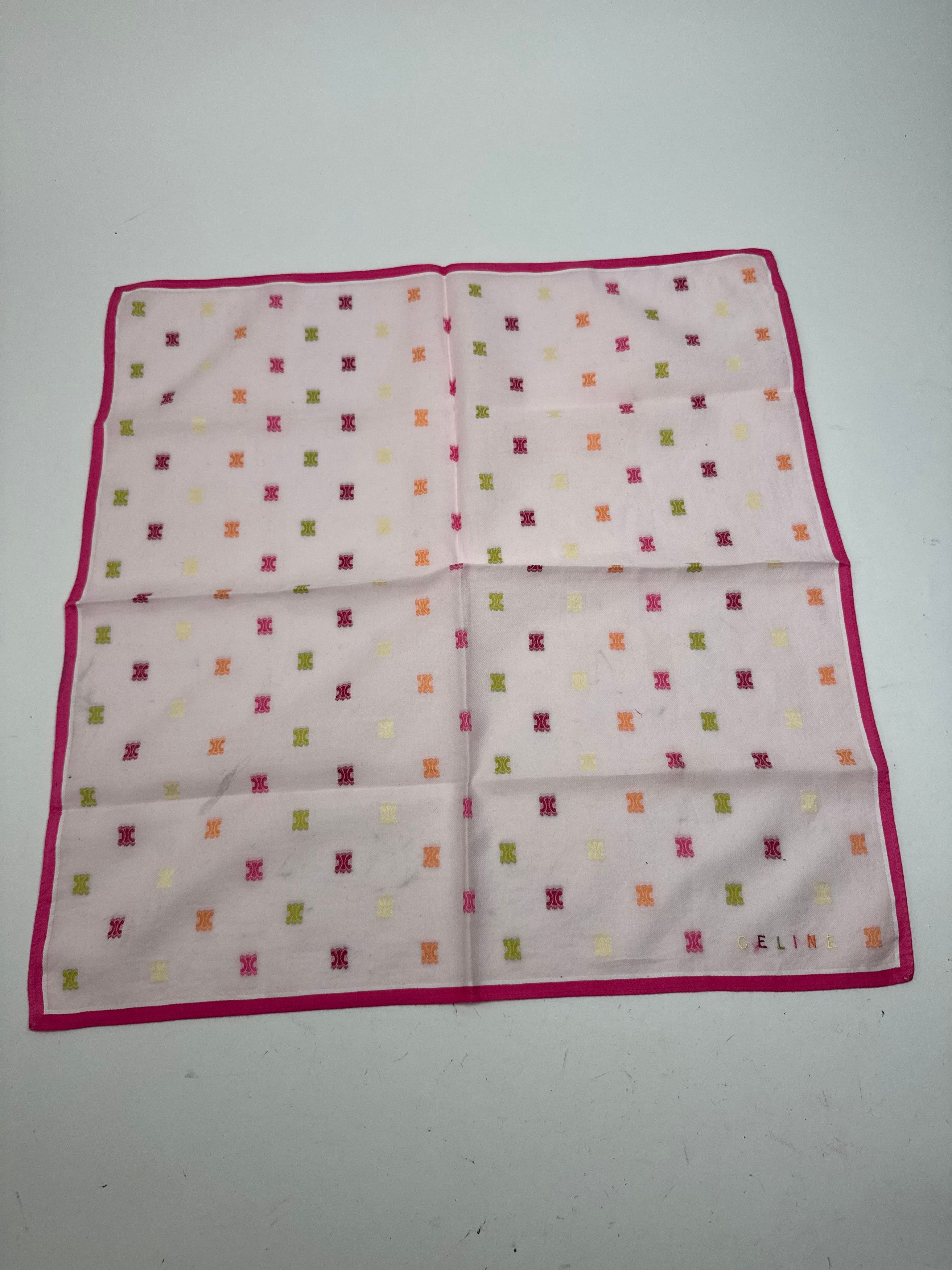 Celine Vintage Scarf Triomphe Pink Size ONE SIZE - 10 Thumbnail
