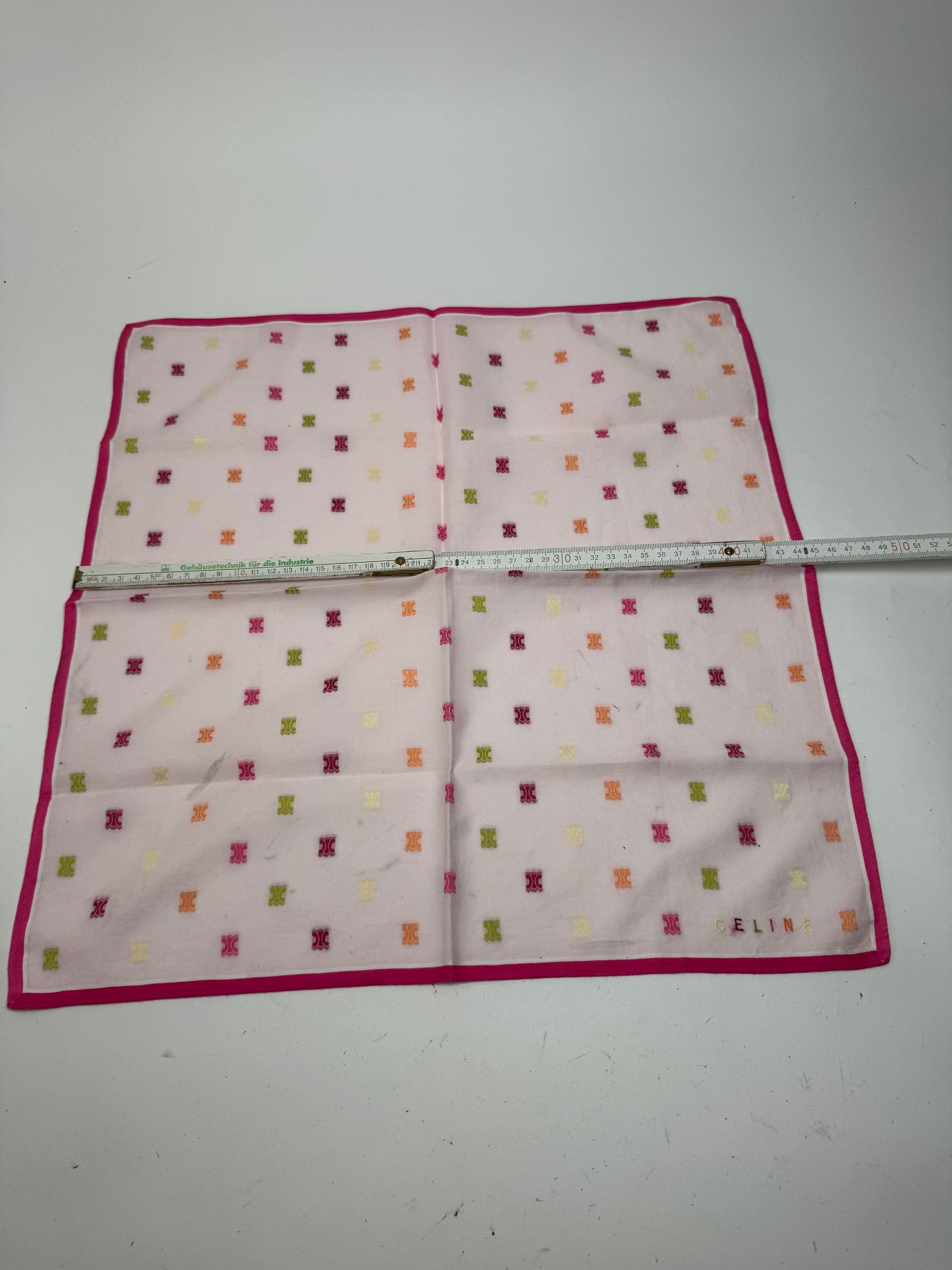Celine Vintage Scarf Triomphe Pink Size ONE SIZE - 8 Thumbnail