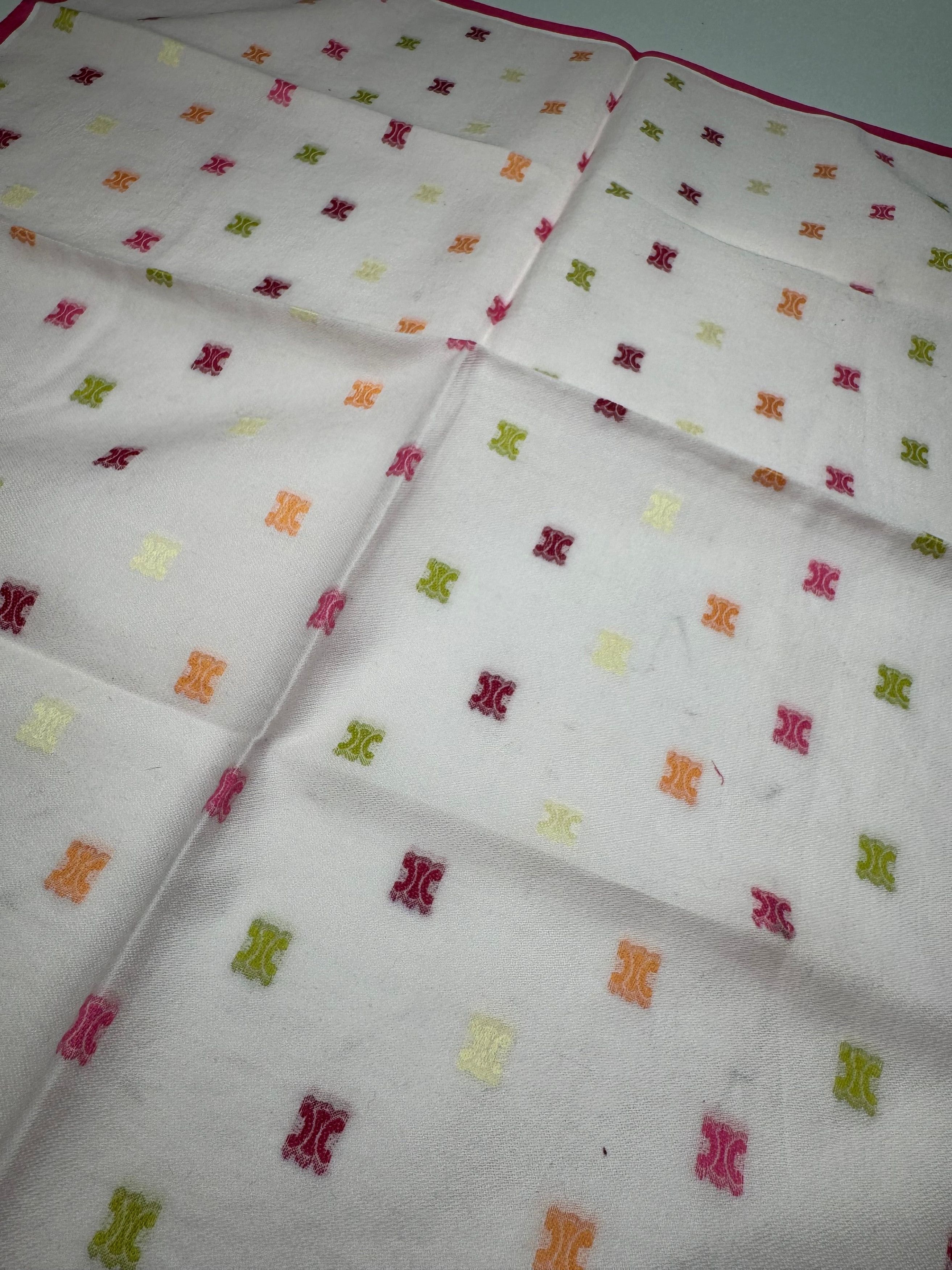 Celine Vintage Scarf Triomphe Pink Size ONE SIZE - 4 Thumbnail