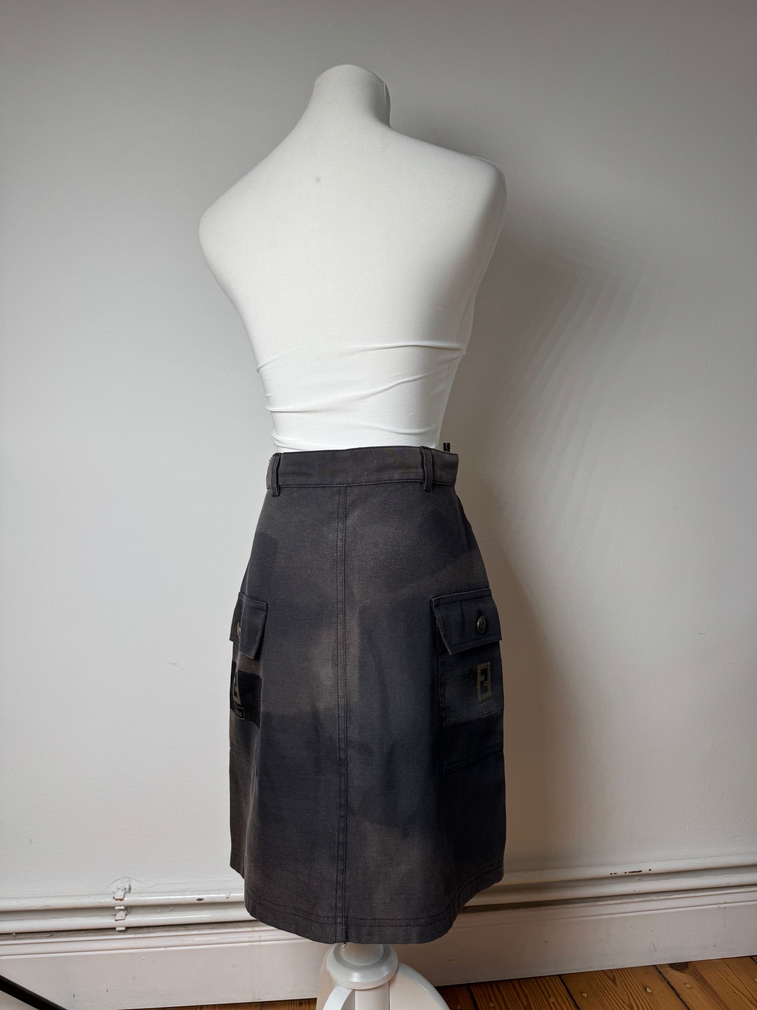 Fendi Vintage Roma Skirt Black M Size 26" / US 2 / IT 38 - 15 Thumbnail