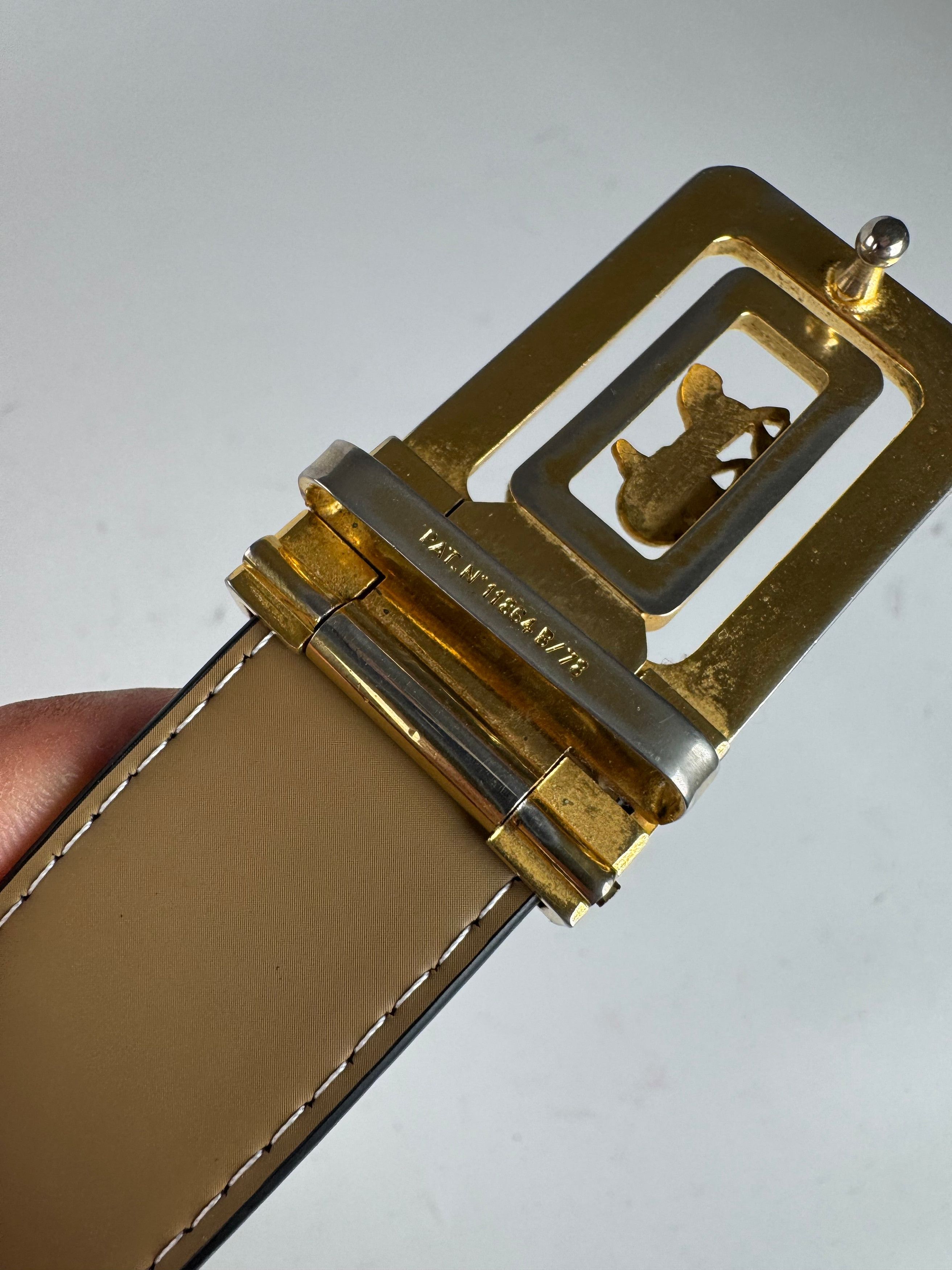 Celine Vintage Paris Leather Belt Black Size ONE SIZE - 9 Thumbnail