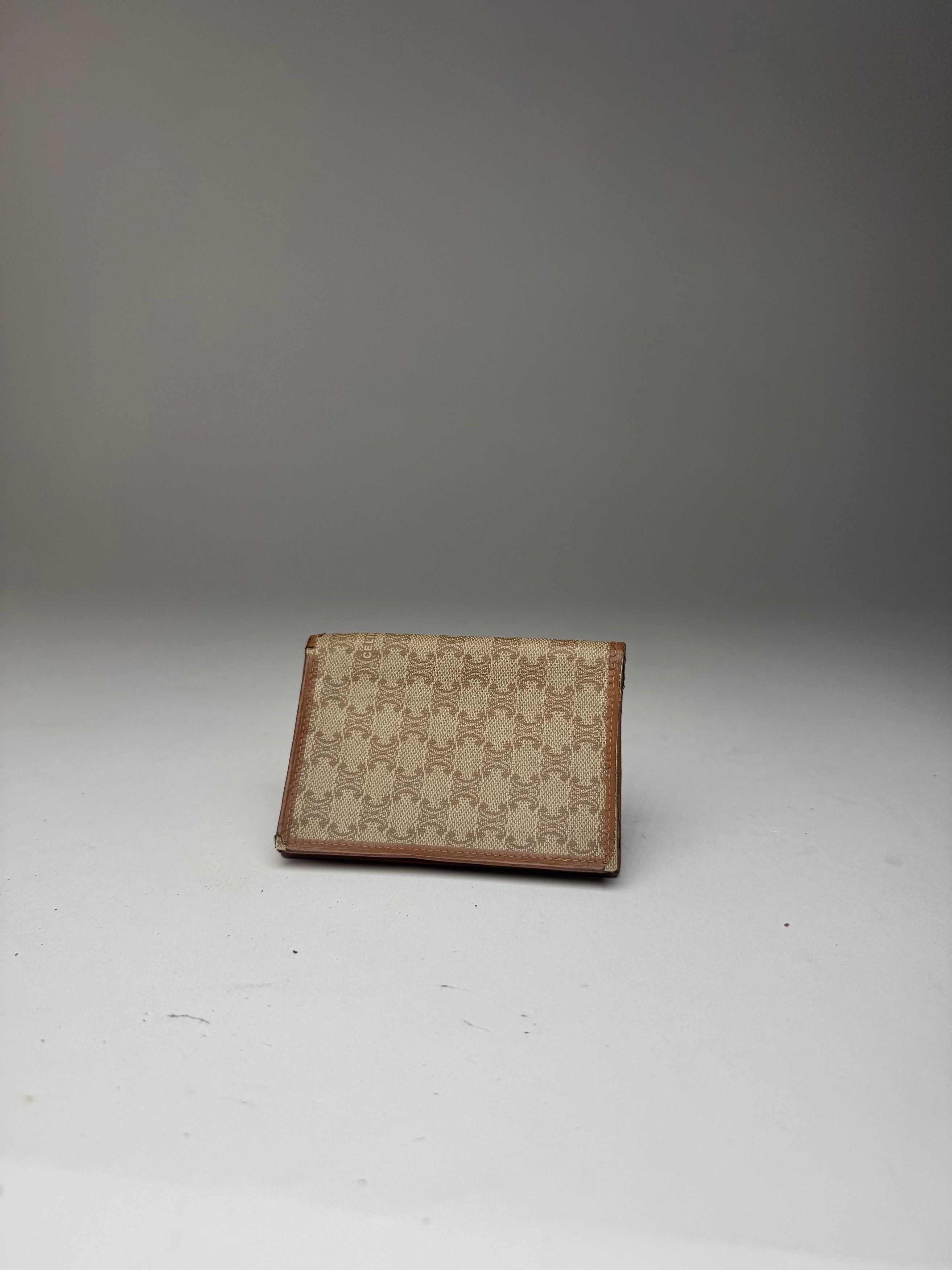 Celine Vintage Paris Leather Card Holder beige Brown Size ONE SIZE - 7 Thumbnail