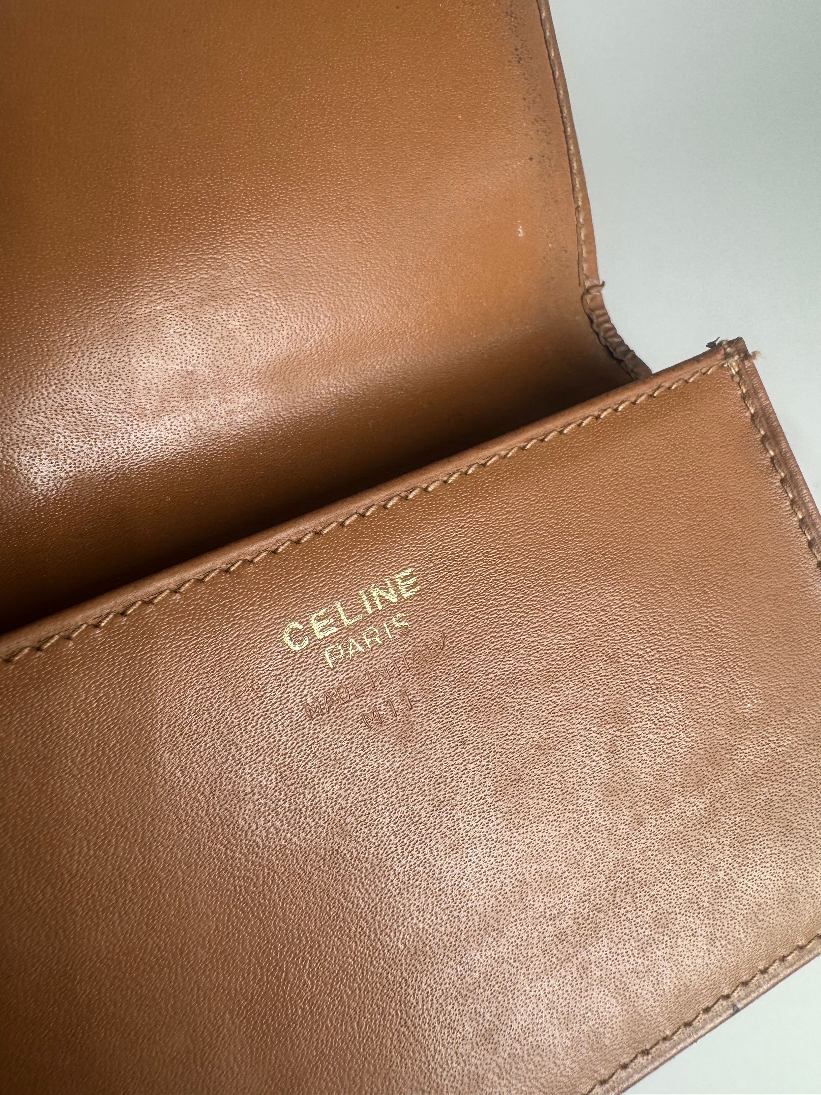 Celine Vintage Paris Leather Card Holder beige Brown Size ONE SIZE - 5 Thumbnail