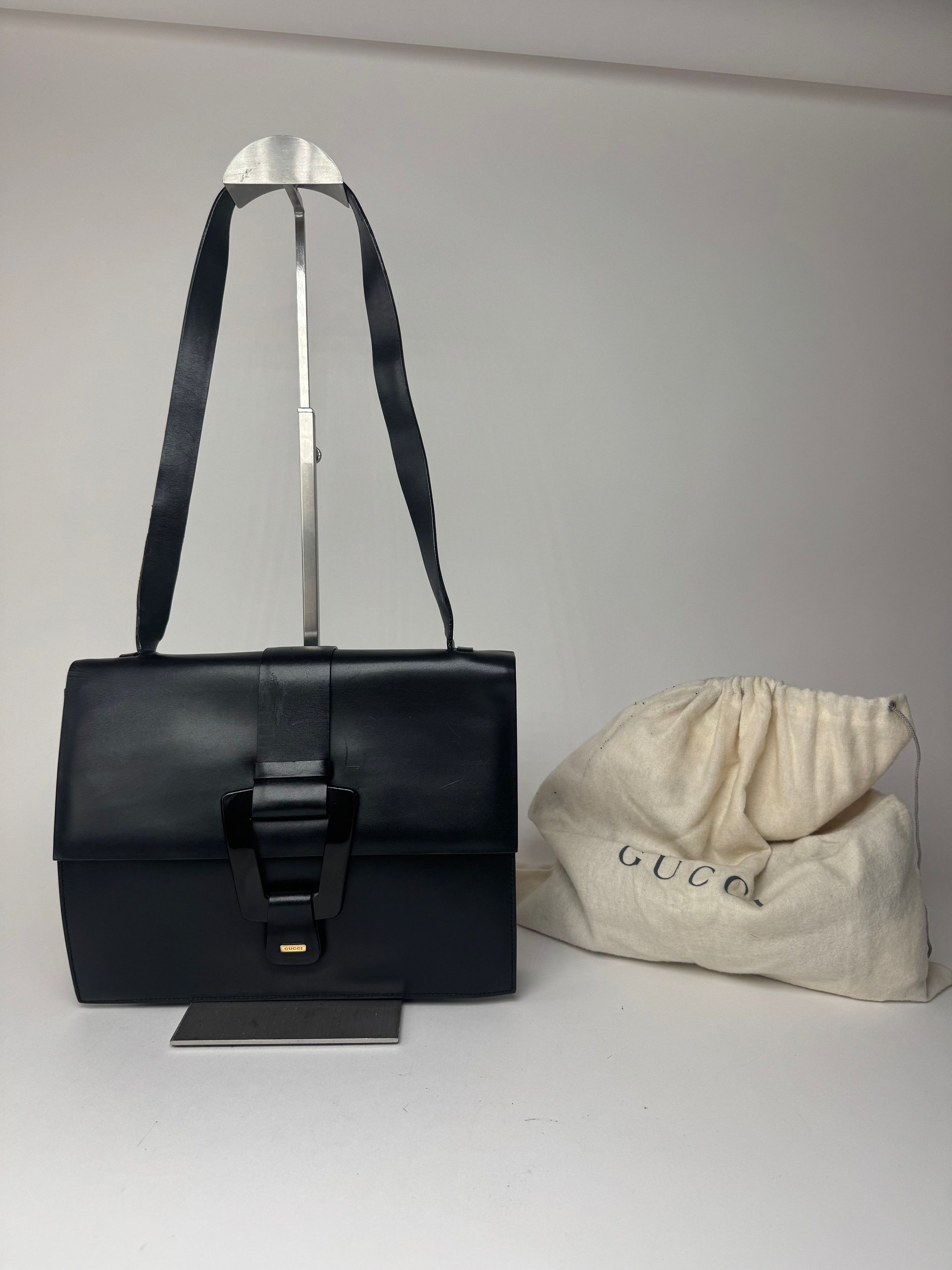 Gucci Vintage Leather Bag Black Size ONE SIZE - 5 Thumbnail