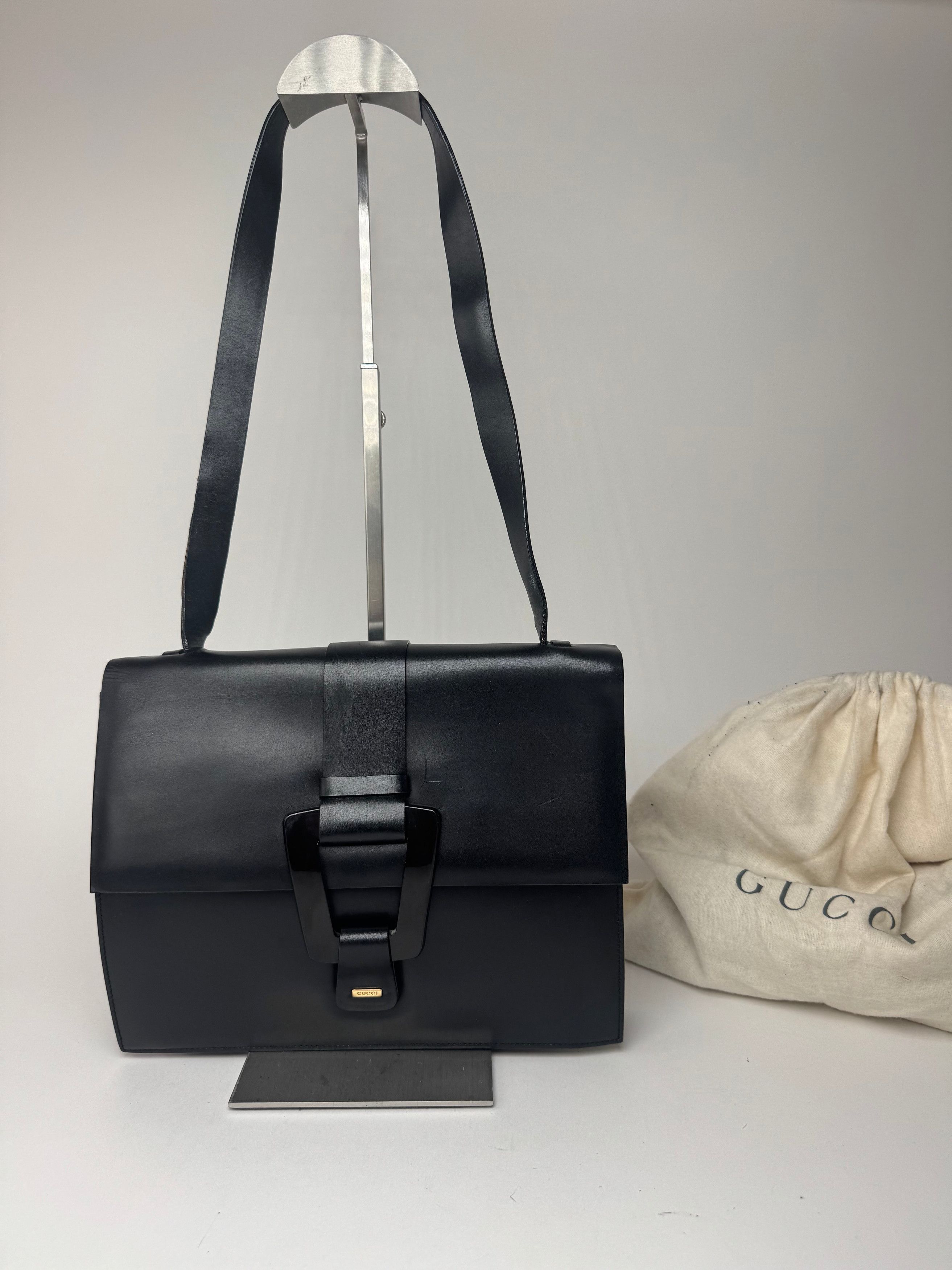 Gucci Vintage Leather Bag Black Size ONE SIZE - 14 Thumbnail