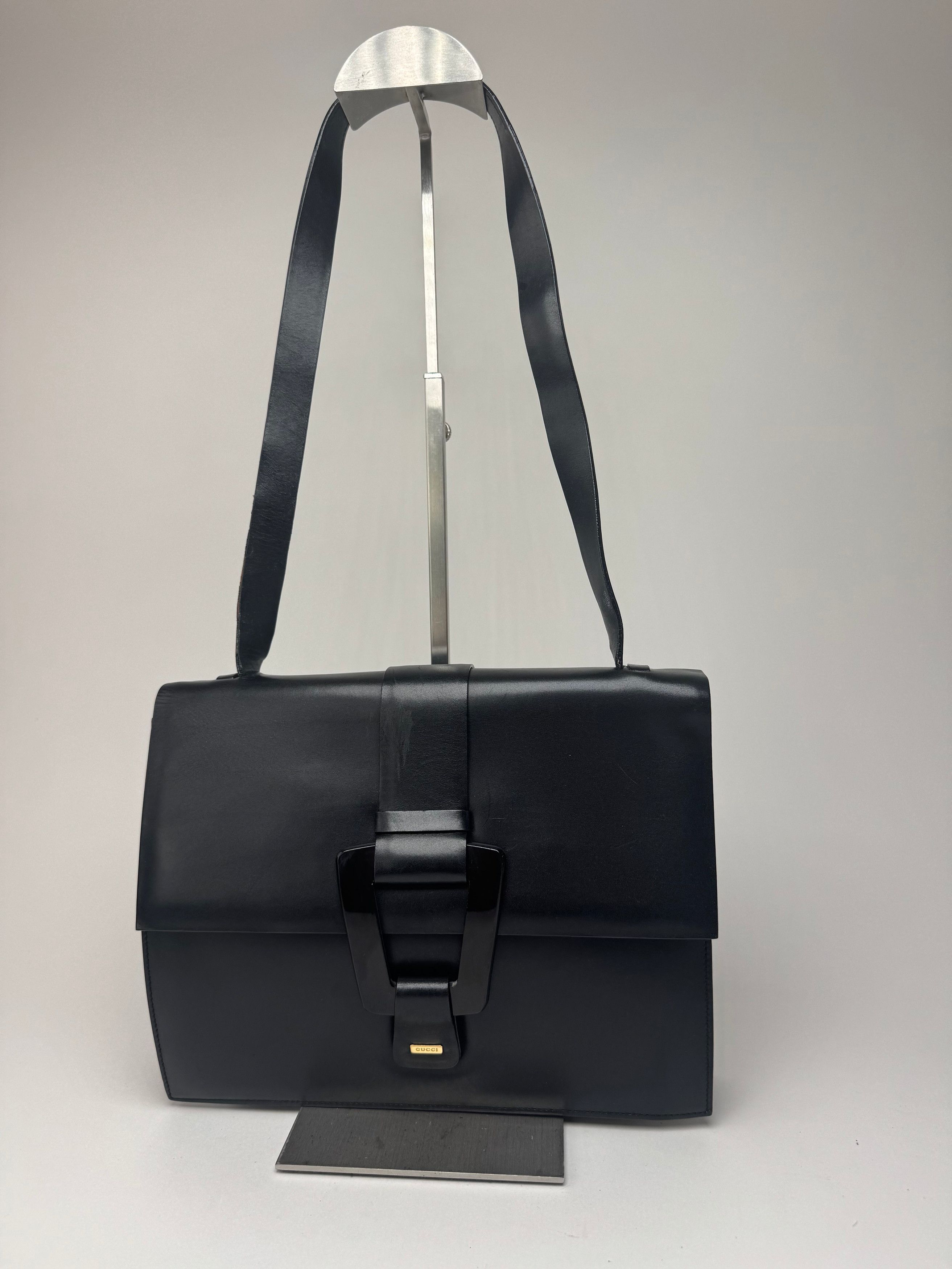 Gucci Vintage Leather Bag Black Size ONE SIZE - 7 Thumbnail