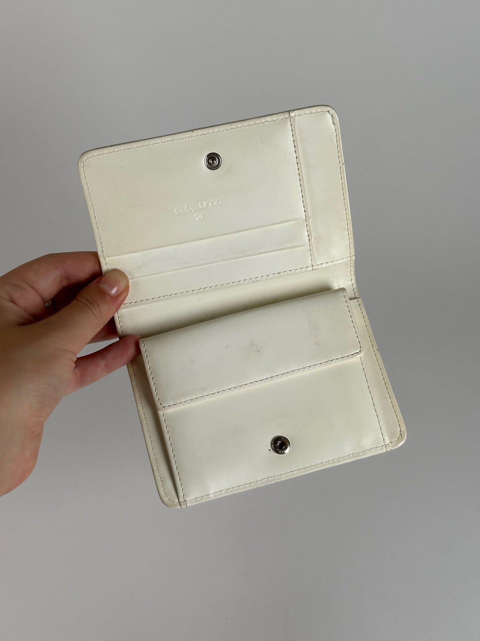 Courreges Vintage Leather wallet Black white Size ONE SIZE - 2 Thumbnail