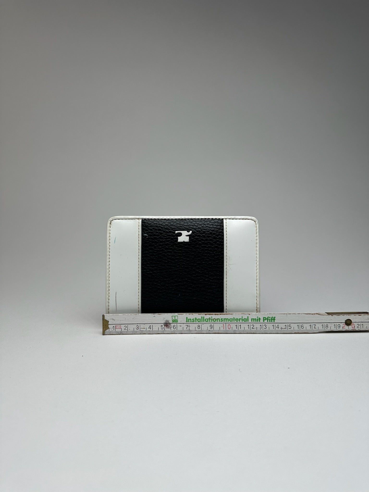 Courreges Vintage Leather wallet Black white Size ONE SIZE - 8 Thumbnail