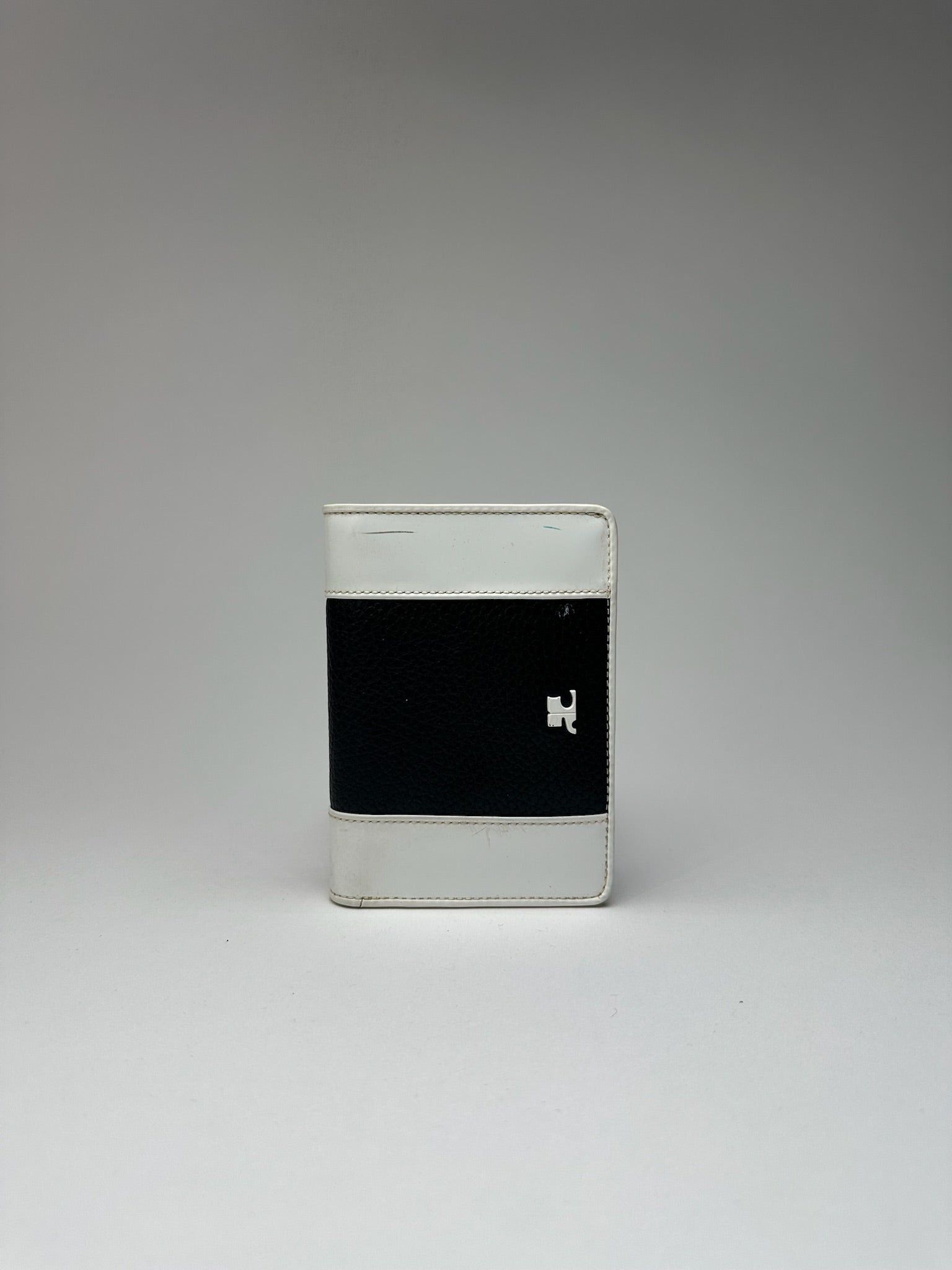 Courreges Vintage Leather wallet Black white Size ONE SIZE - 3 Thumbnail